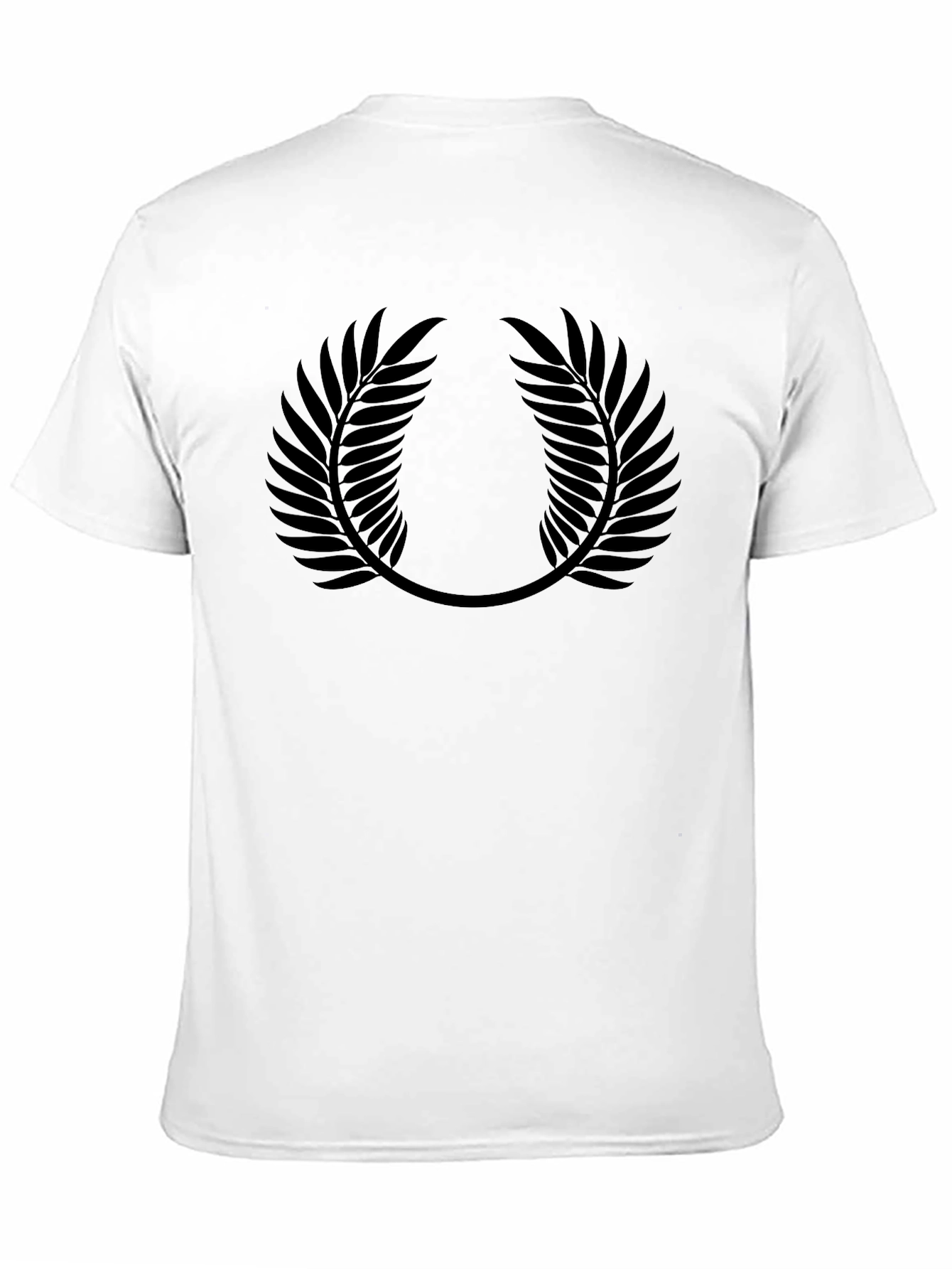 Black Leaf Print Crewneck T-Shirt