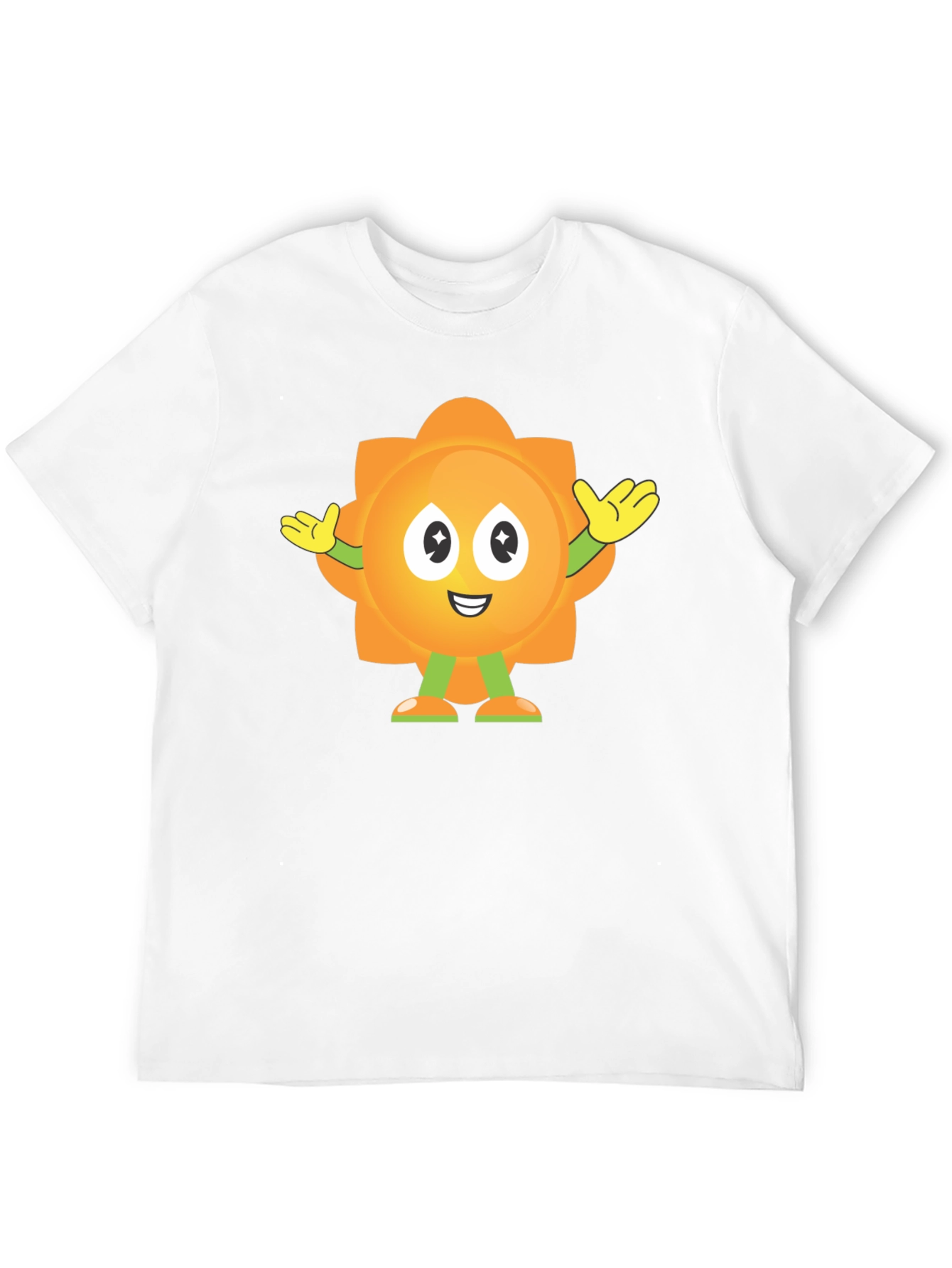 Fun Flower Cartoon Graphic Black T-Shirt