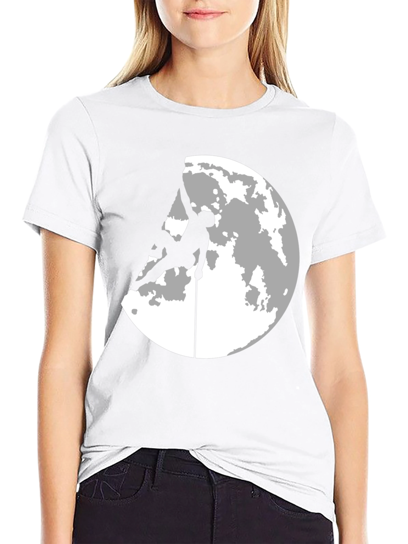 Climber Moon Silhouette Graphic T-Shirt