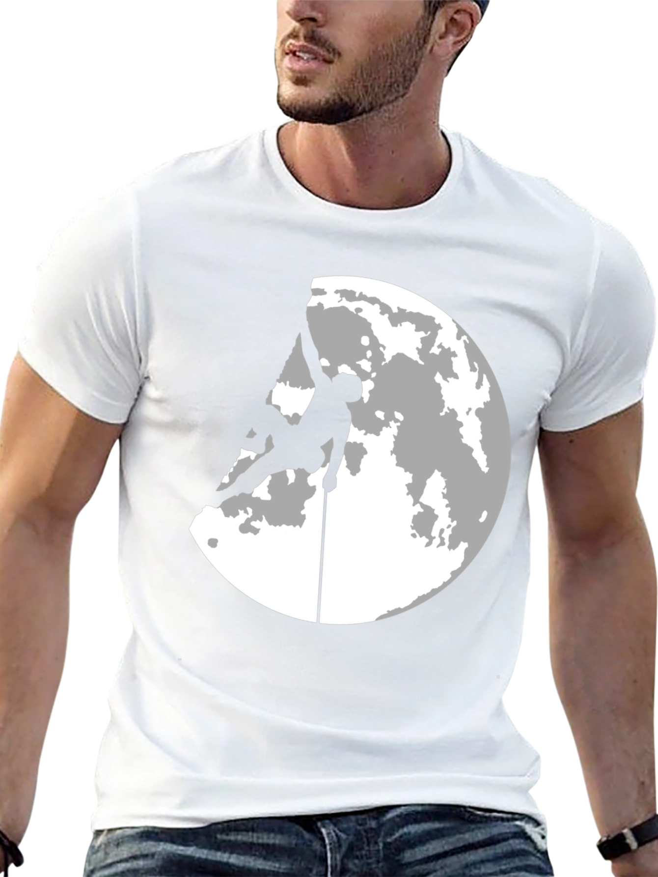Climber Moon Silhouette Graphic T-Shirt