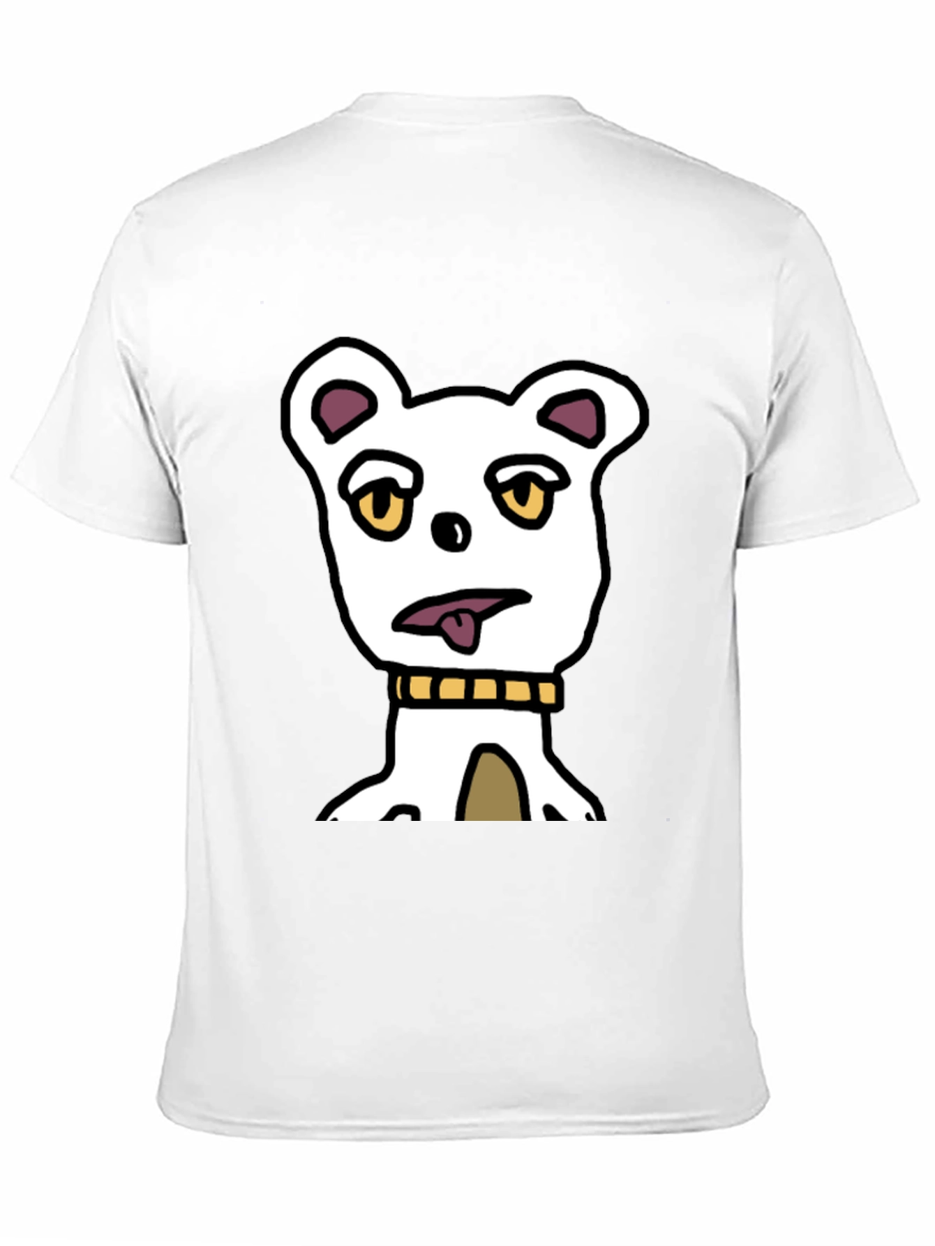 Funny Cartoon Dog Graphic Tee - Black