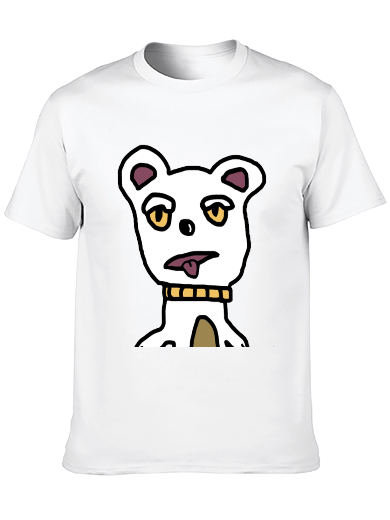 Funny Cartoon Dog Graphic Tee - Black