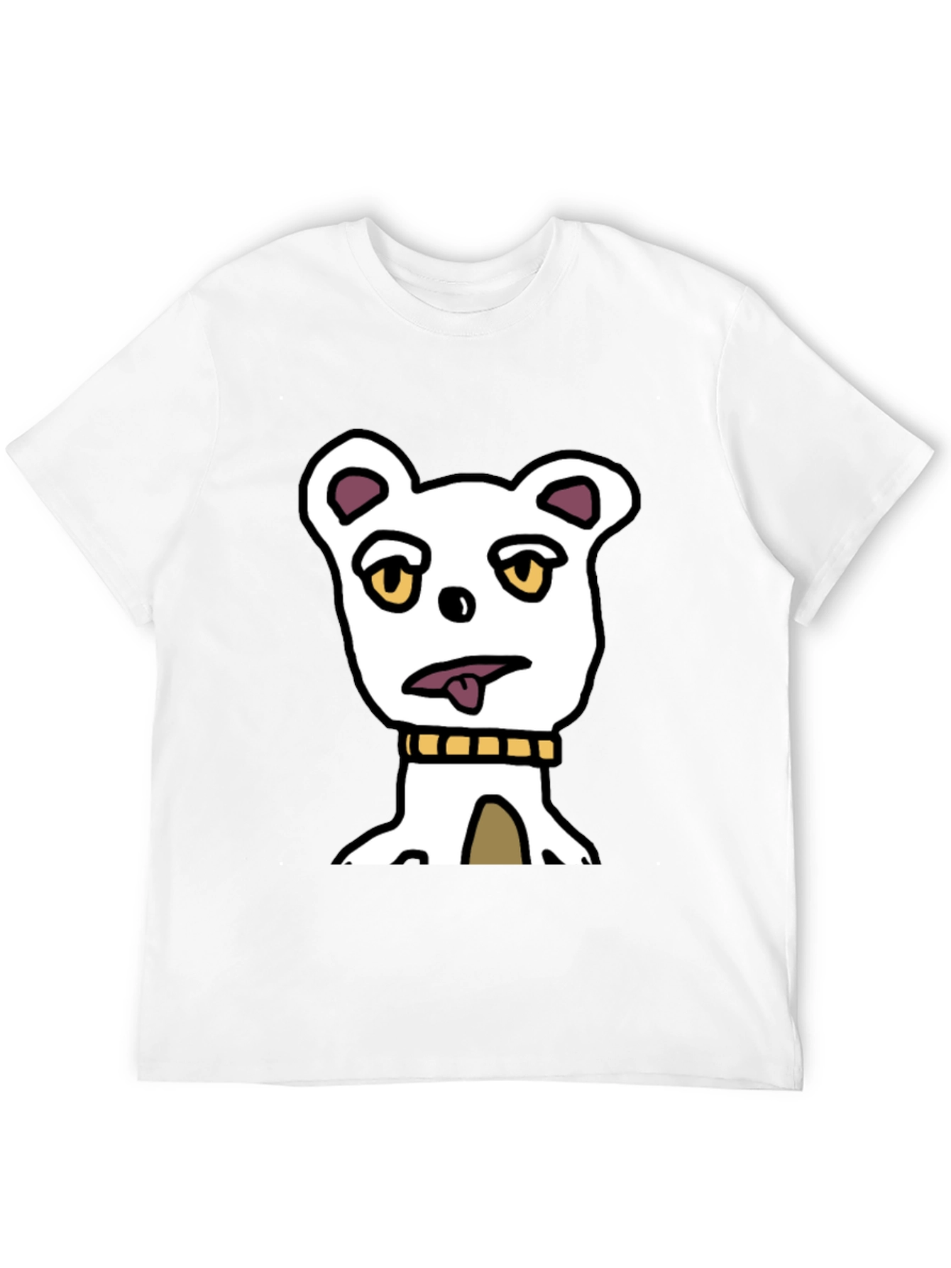 Funny Cartoon Dog Graphic Tee - Black