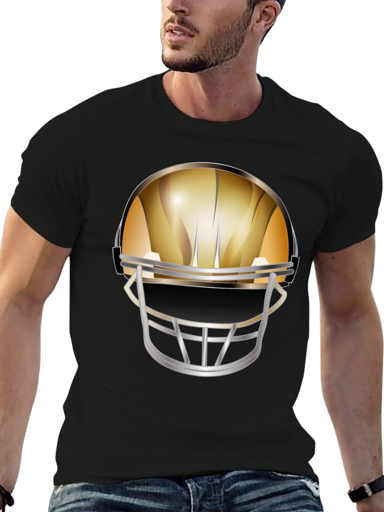 Football Helmet Graphic Tee - Gridiron Style