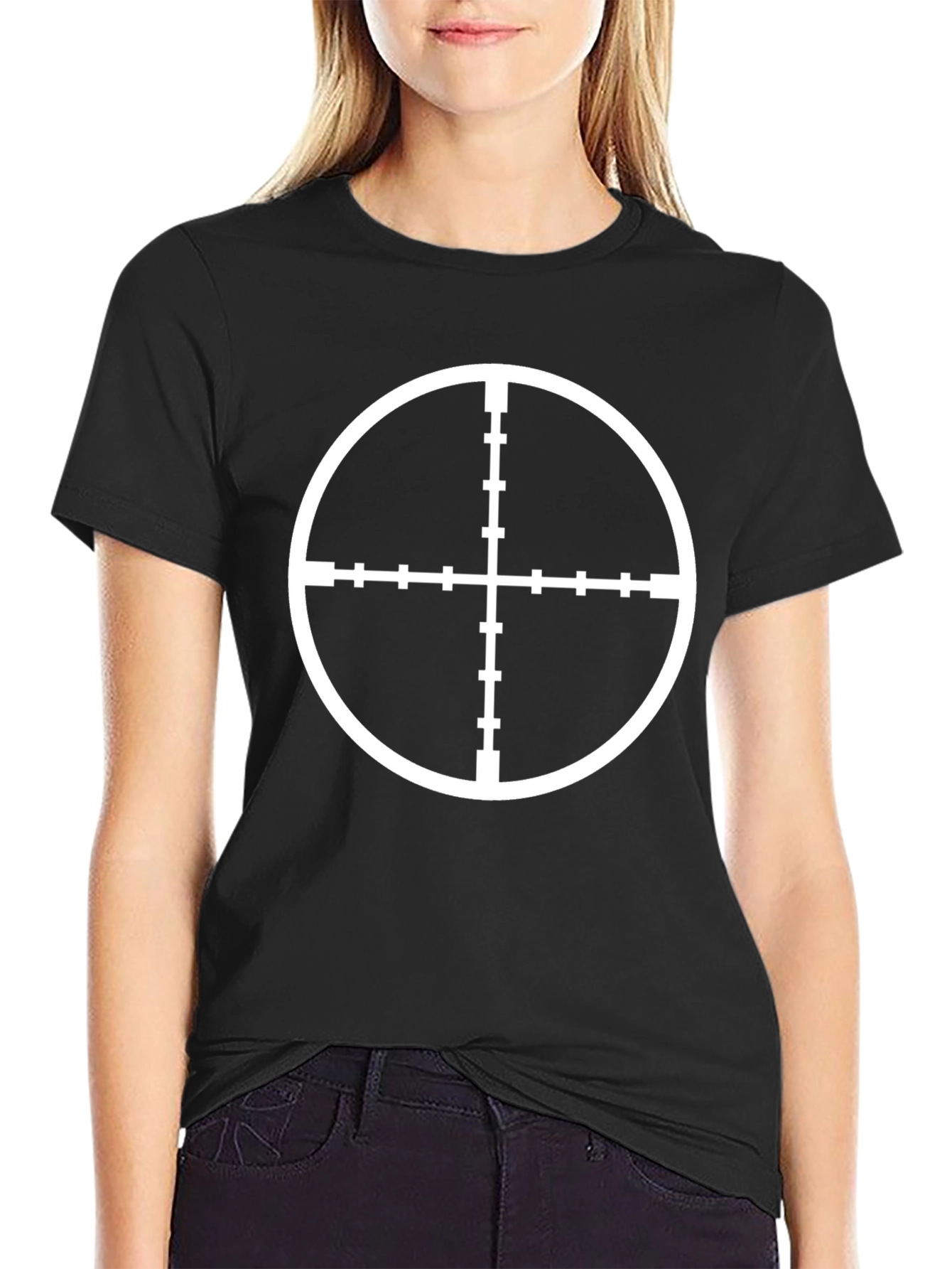 Target Scope Graphic T-Shirt - Black Cotton Blend