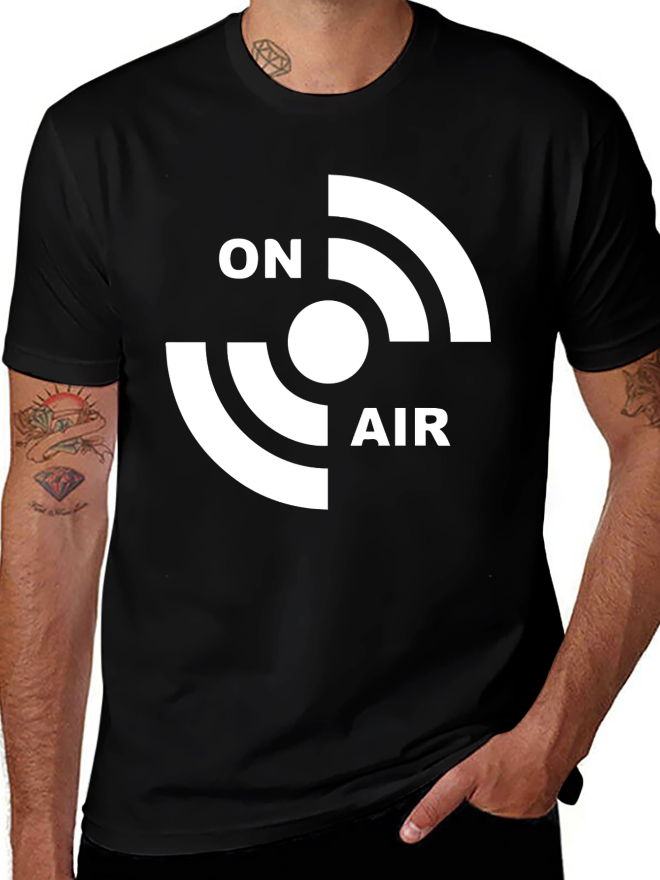 On Air Graphic Tee - Black Cotton T-Shirt