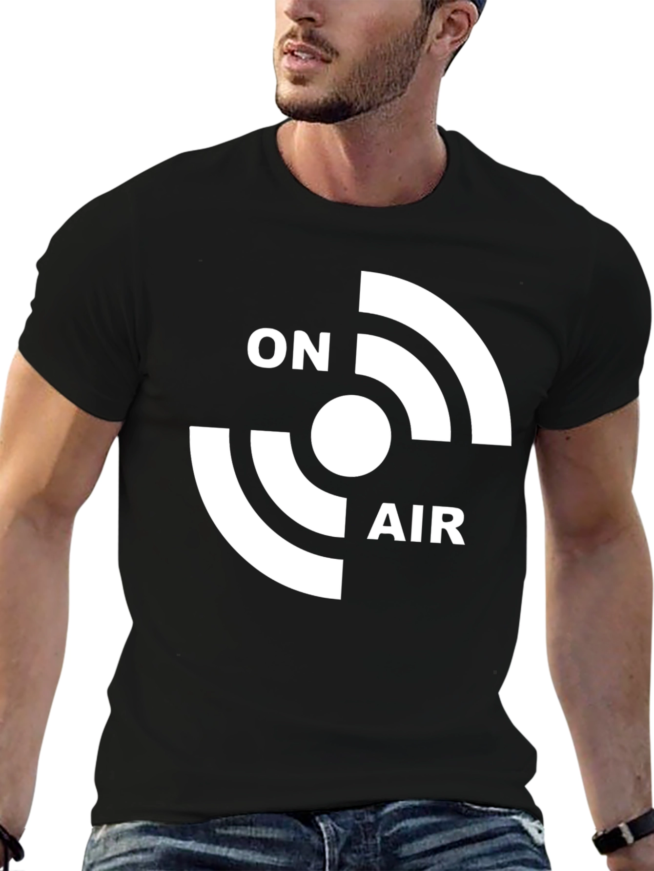On Air Graphic Tee - Black Cotton T-Shirt