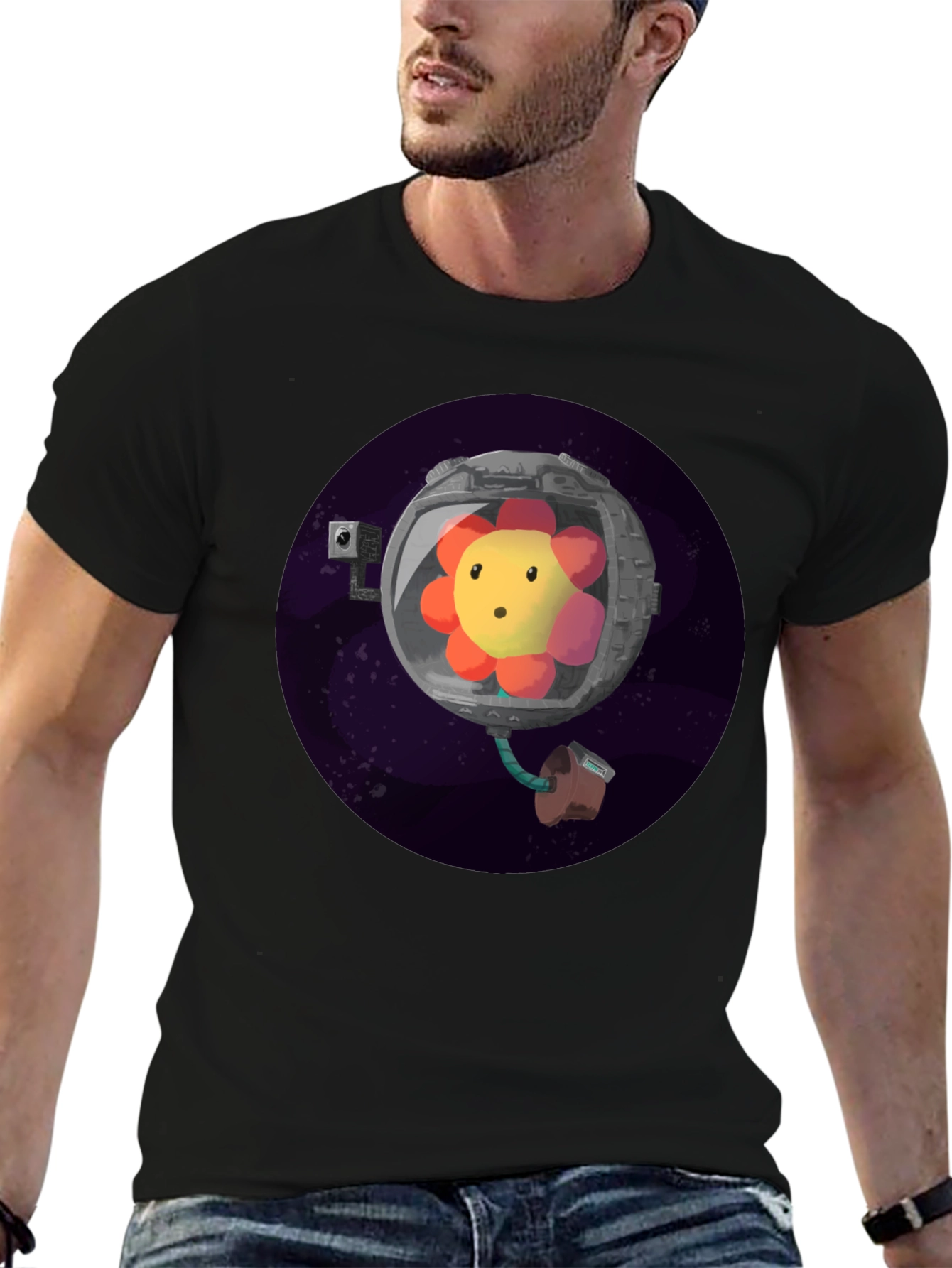 Cosmic Bloom Tee - Flower Astronaut T-Shirt