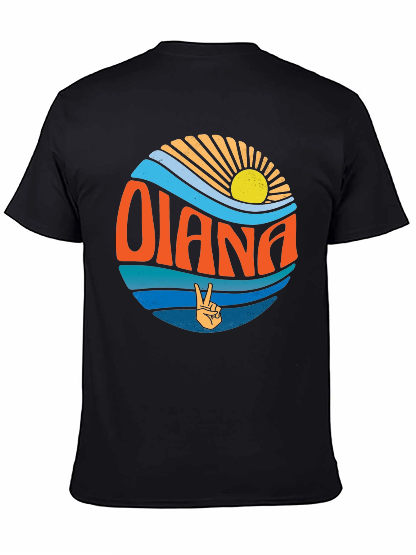 Olana Retro Circle Graphic Tee - Black