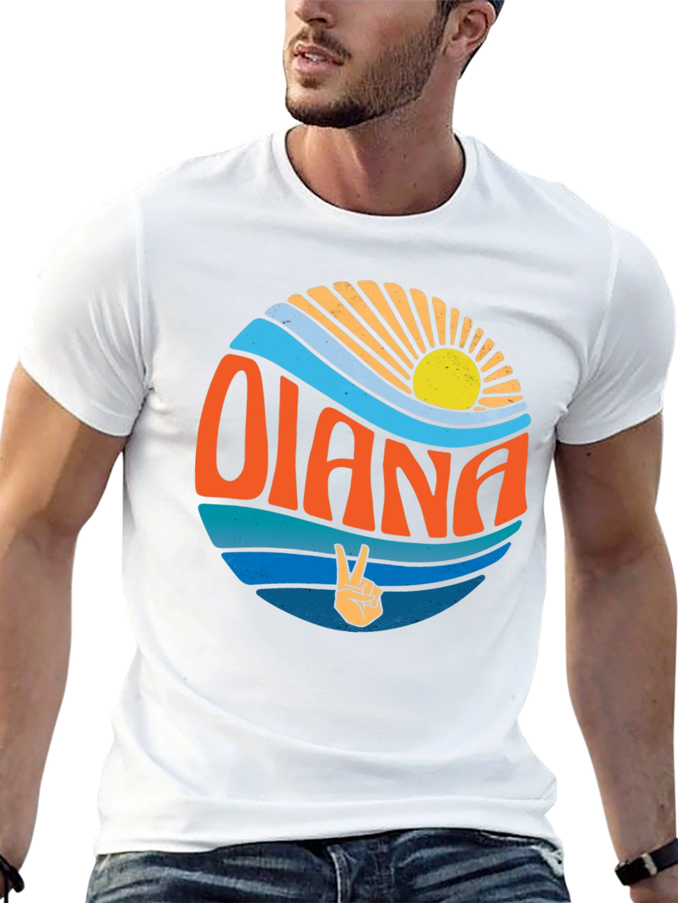Olana Retro Circle Graphic Tee - Black