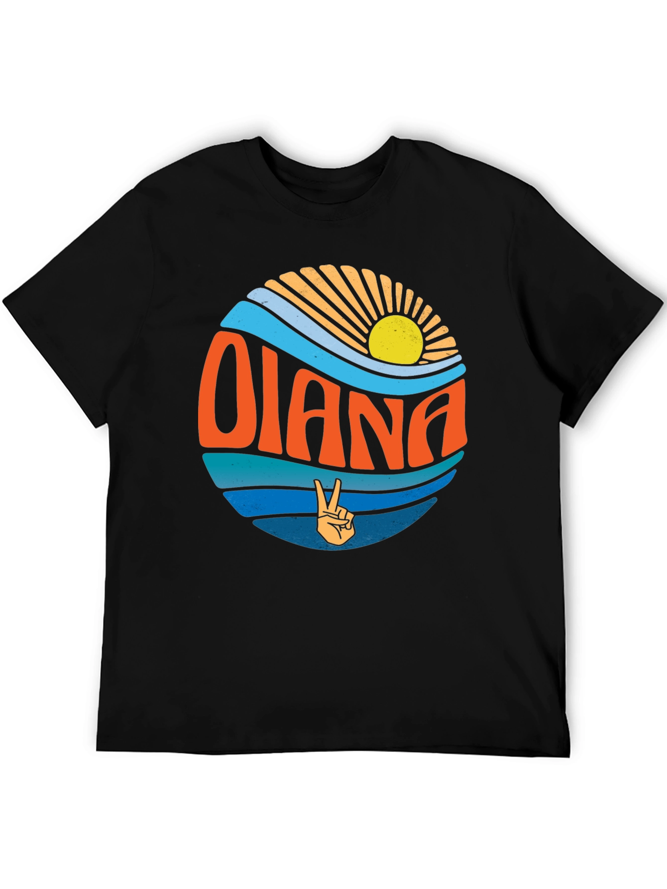 Olana Retro Circle Graphic Tee - Black