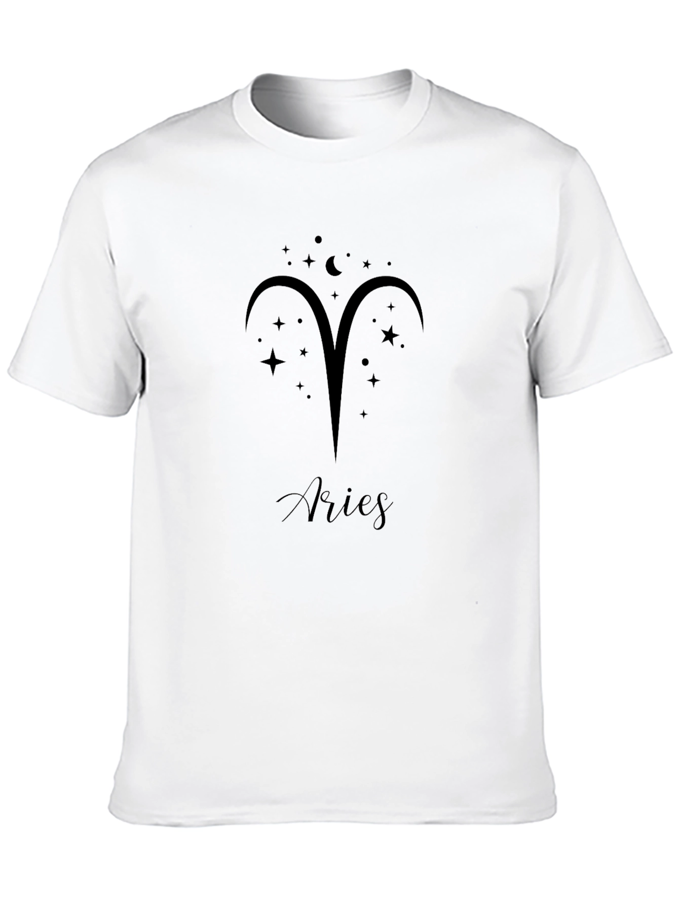 Aries Zodiac Sign Black T-Shirt Astrology Star Tee