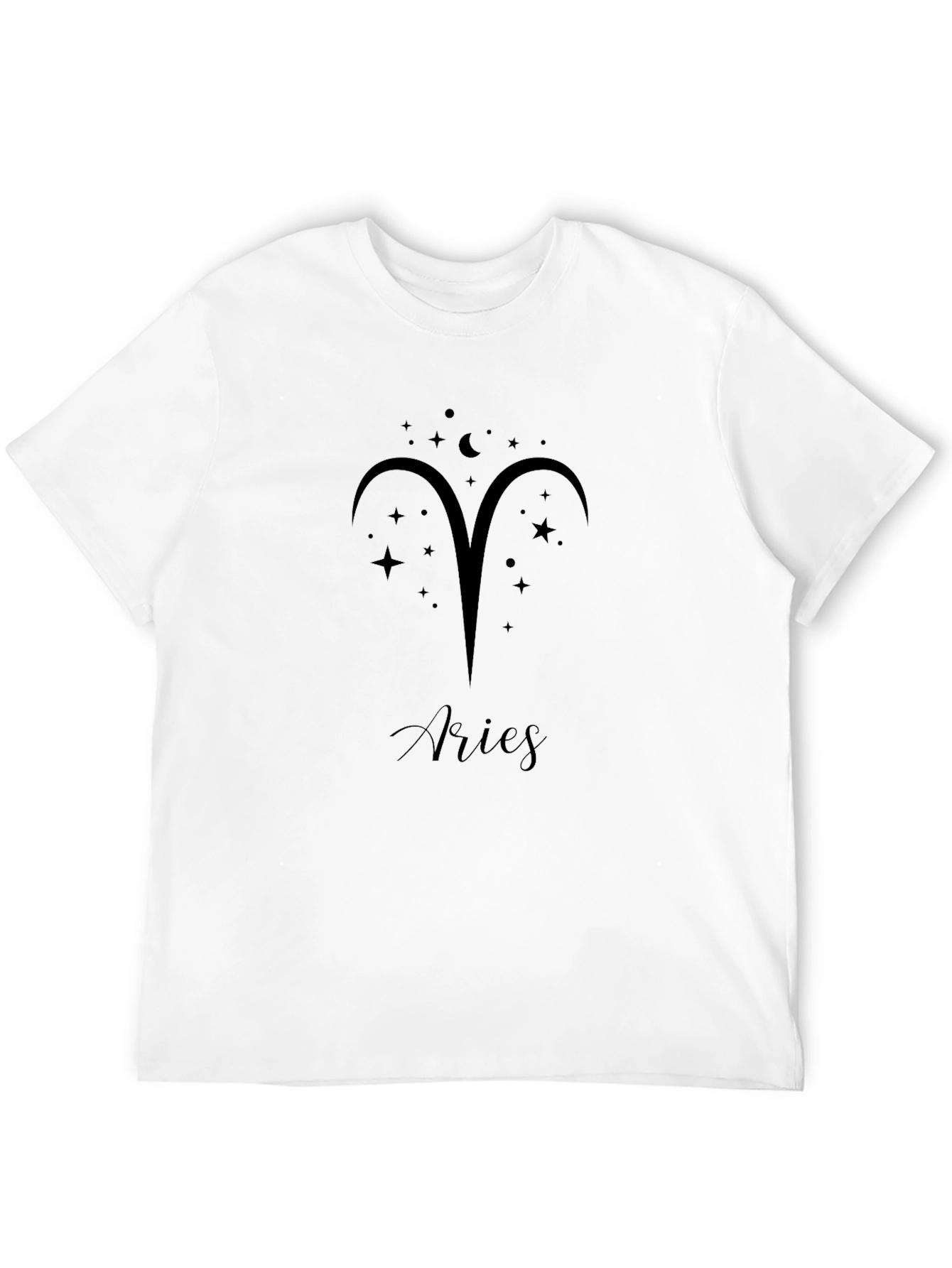 Aries Zodiac Sign Black T-Shirt Astrology Star Tee
