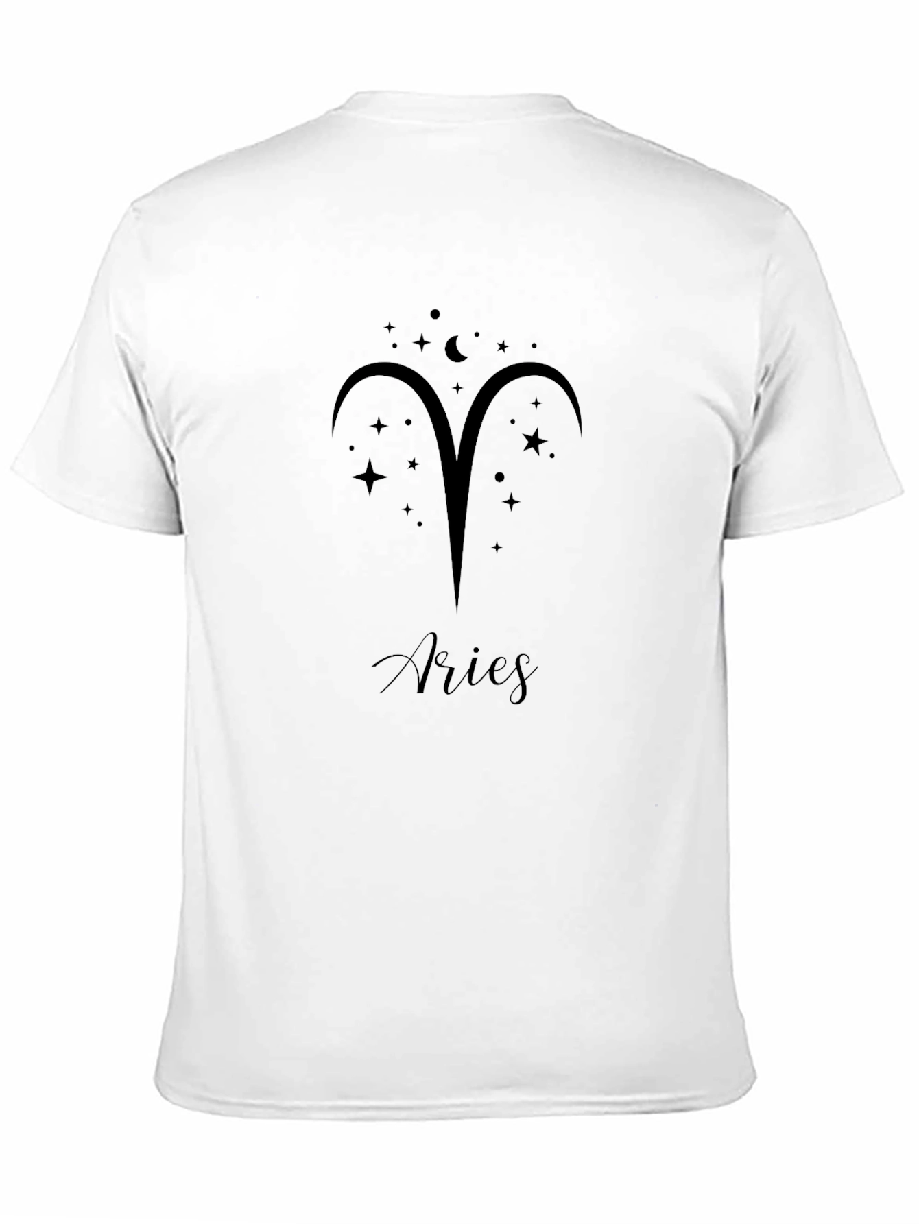Aries Zodiac Sign Black T-Shirt Astrology Star Tee
