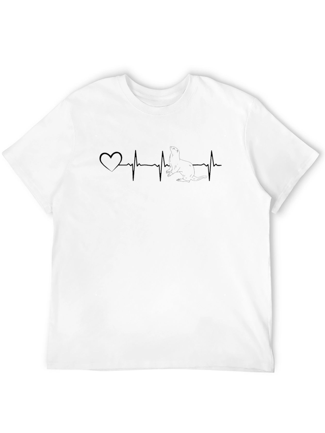 Heartbeat Sphynx Cat Black T-Shirt