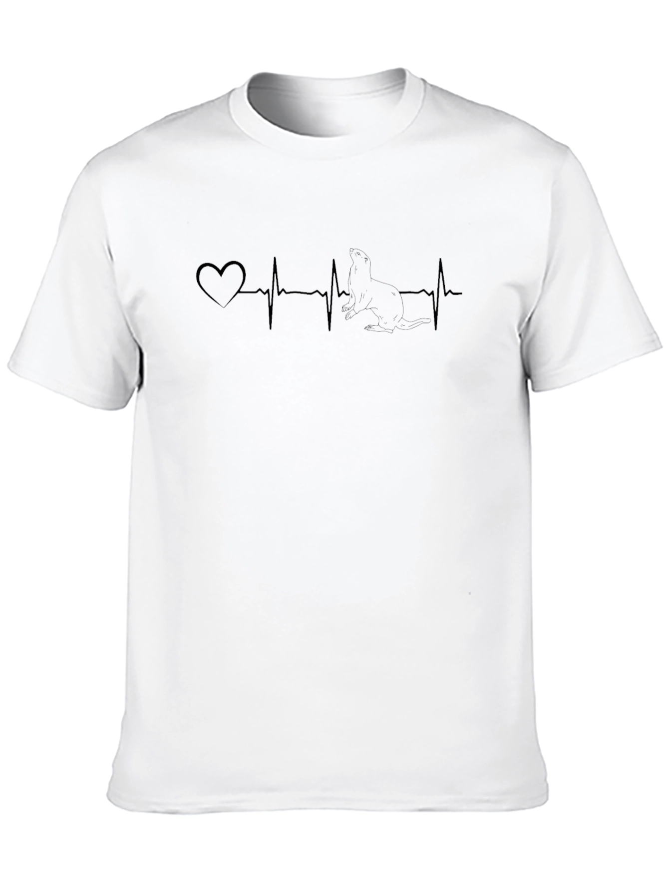 Heartbeat Sphynx Cat Black T-Shirt