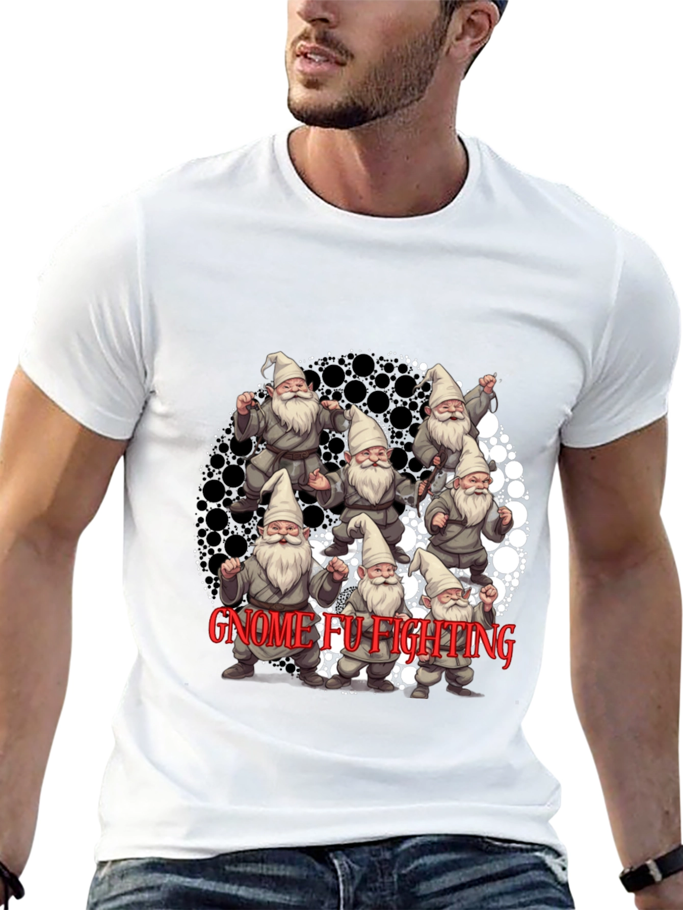Gnome FU Fighting Black T-Shirt