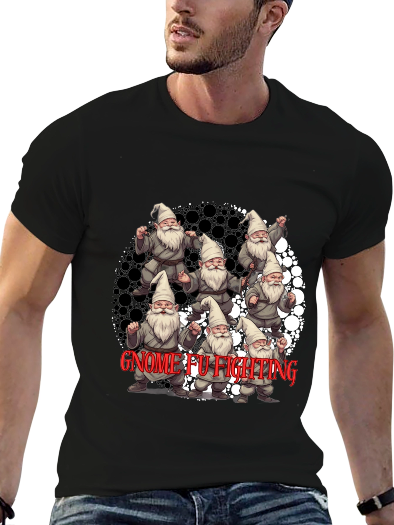 Gnome FU Fighting Black T-Shirt