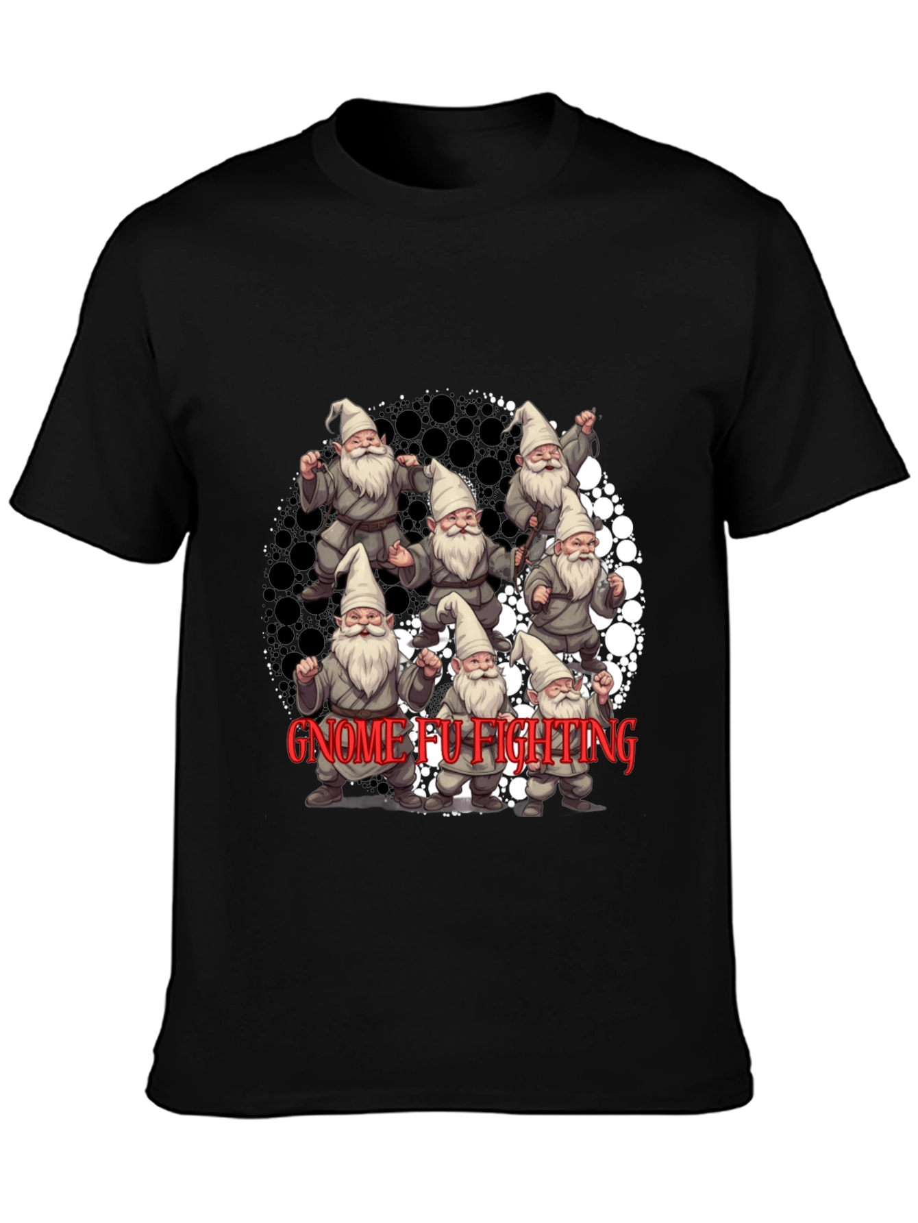 Gnome FU Fighting Black T-Shirt