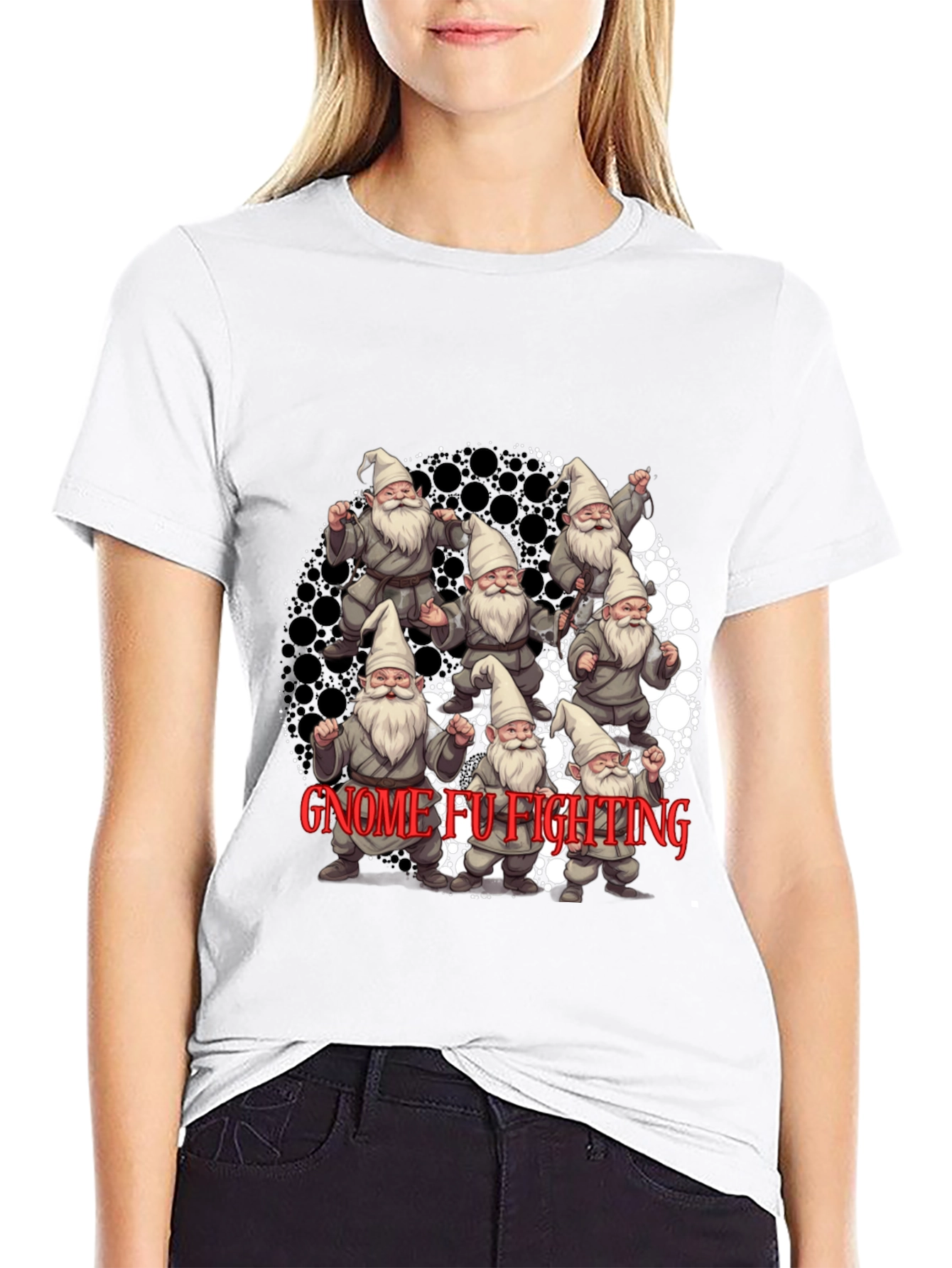 Gnome FU Fighting Black T-Shirt