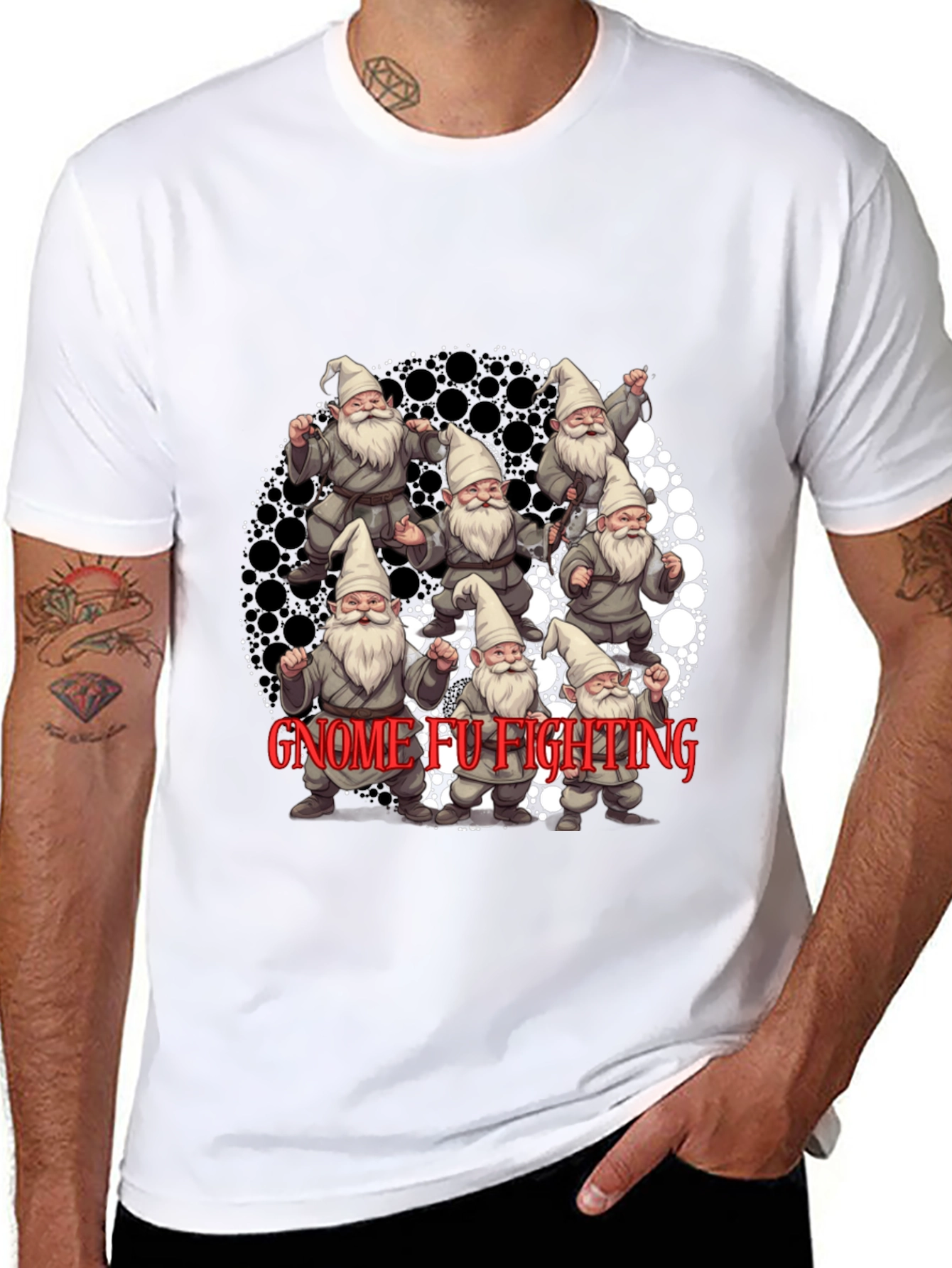 Gnome FU Fighting Black T-Shirt