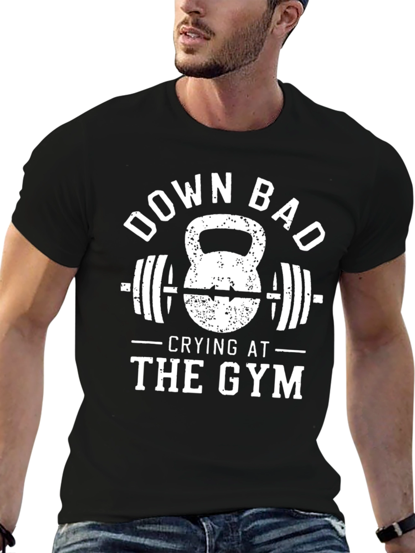 Down Bad Crying at The Gym Black T-Shirt