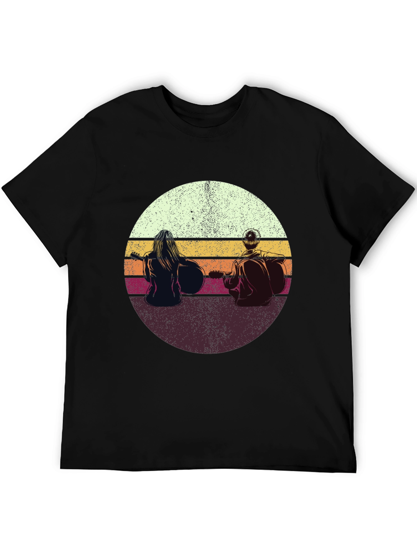 Retro Sunset Guitarist T-Shirt