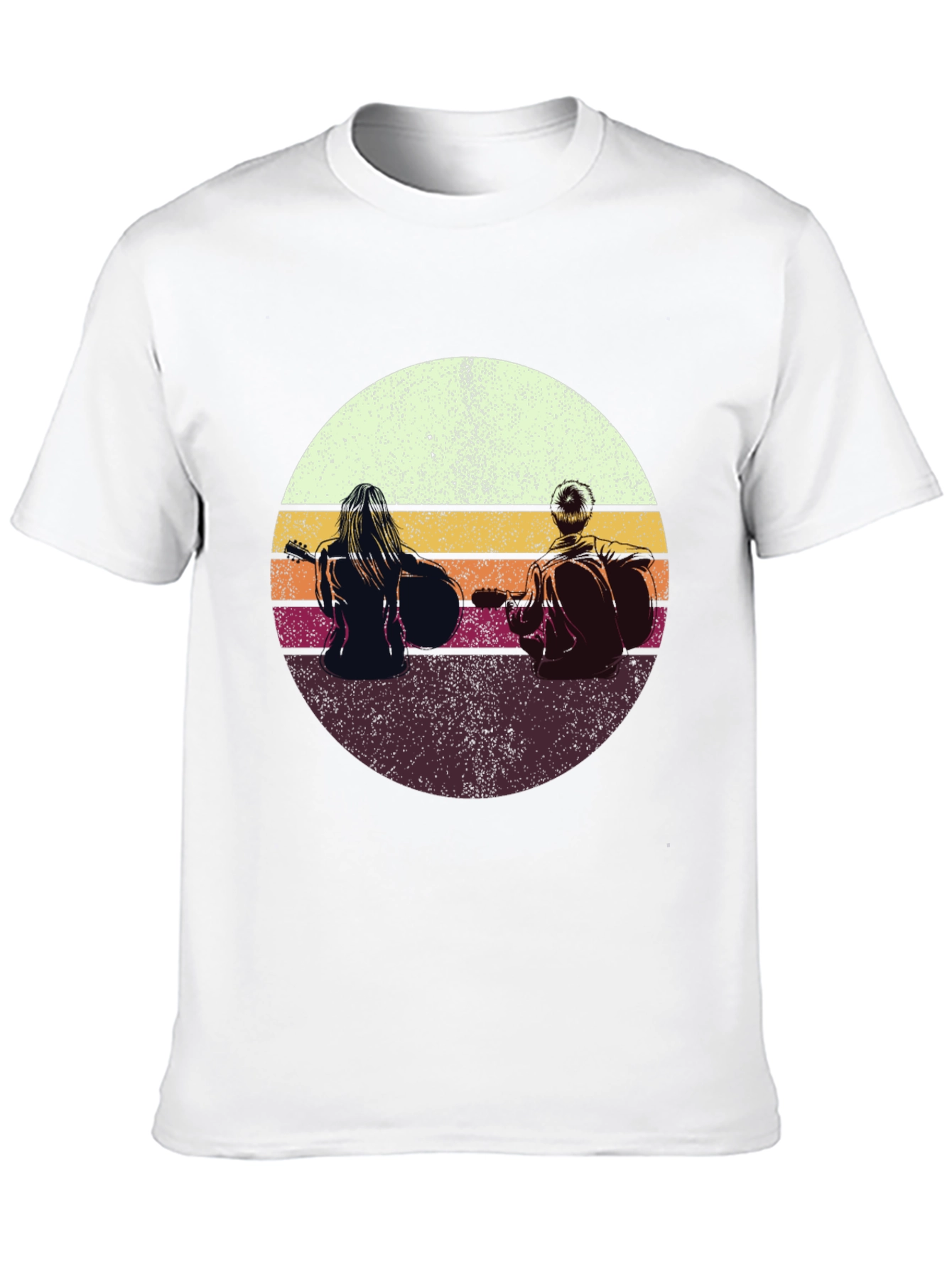 Retro Sunset Guitarist T-Shirt