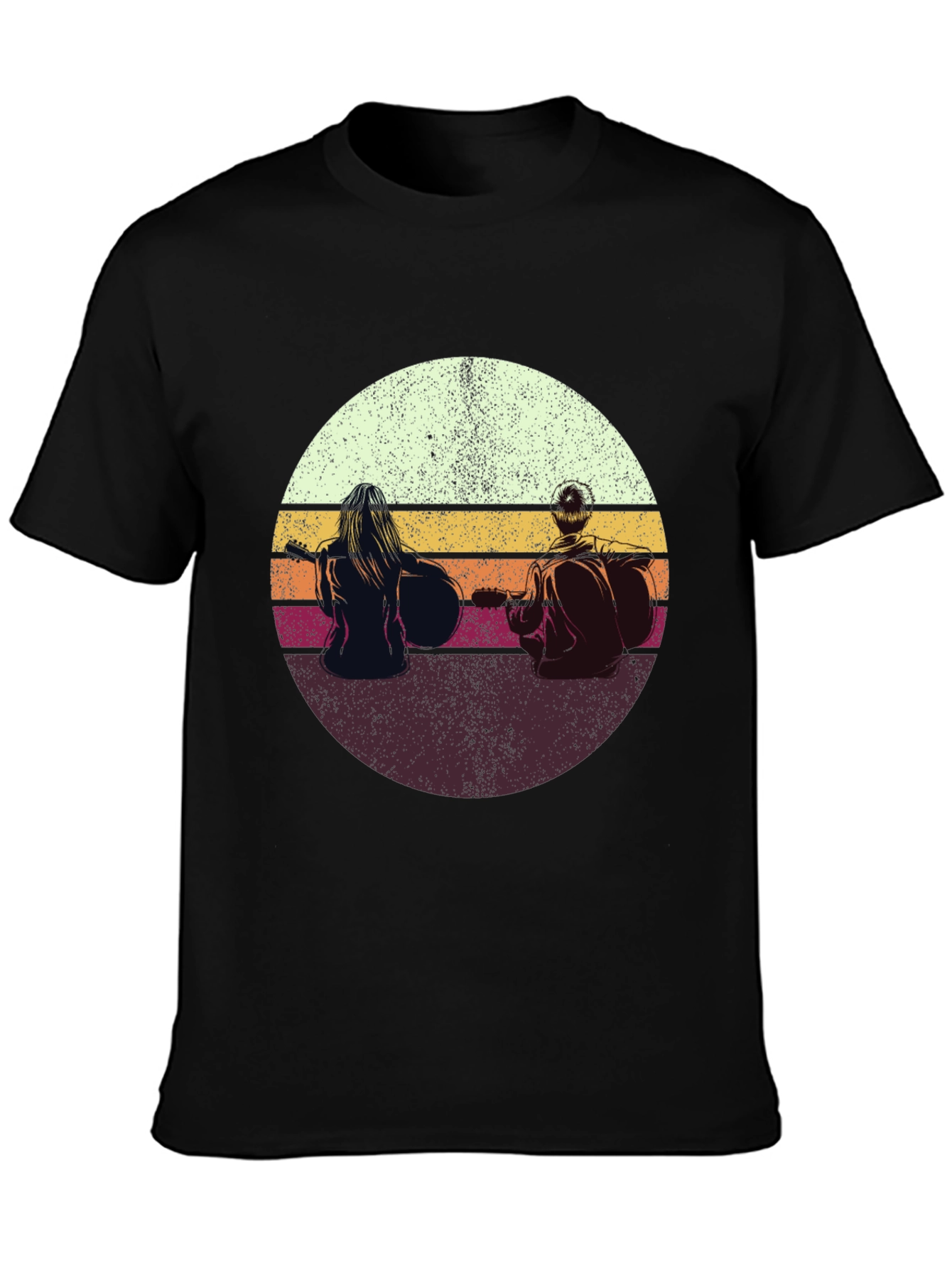 Retro Sunset Guitarist T-Shirt
