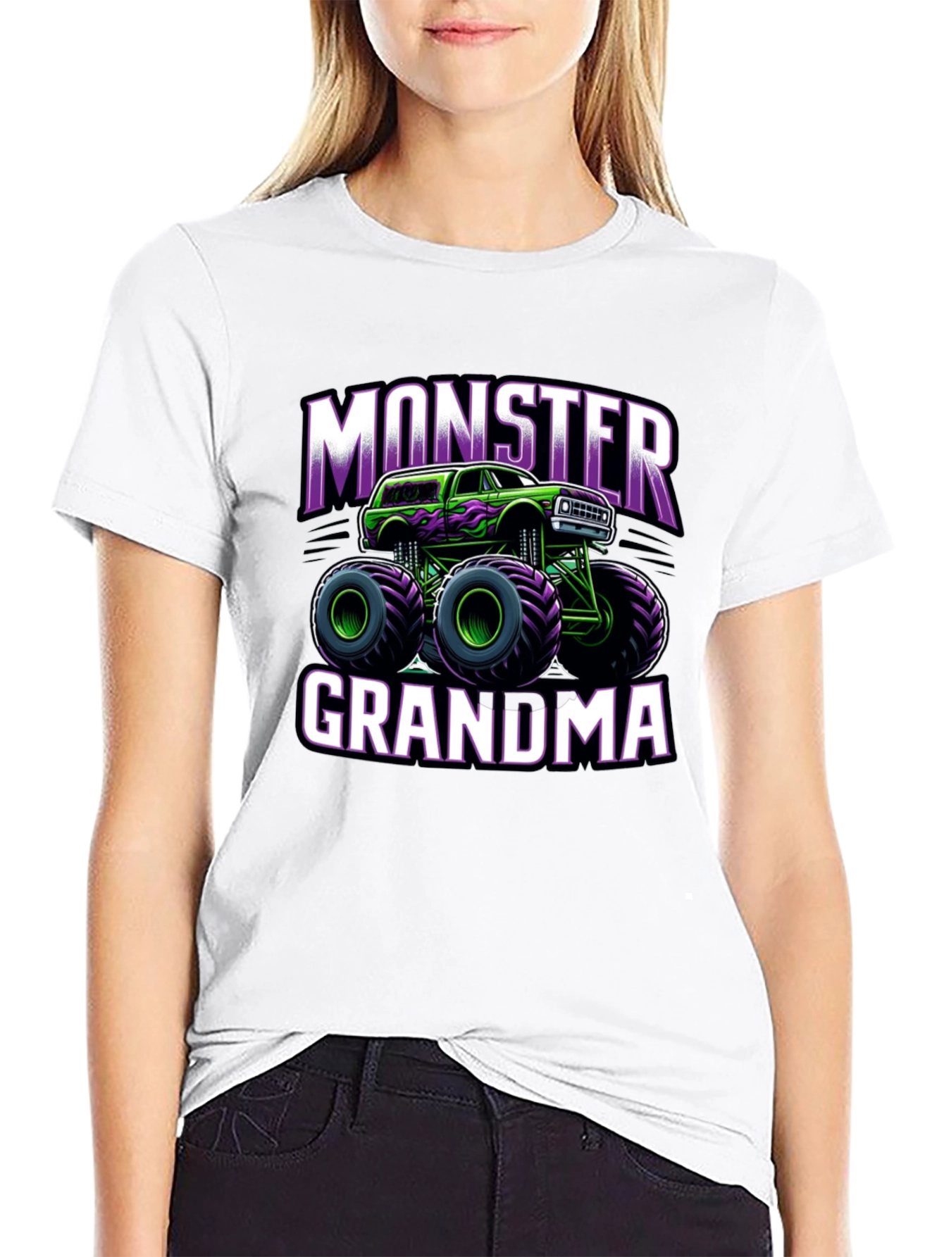 Monster Grandma Truck Black T-Shirt