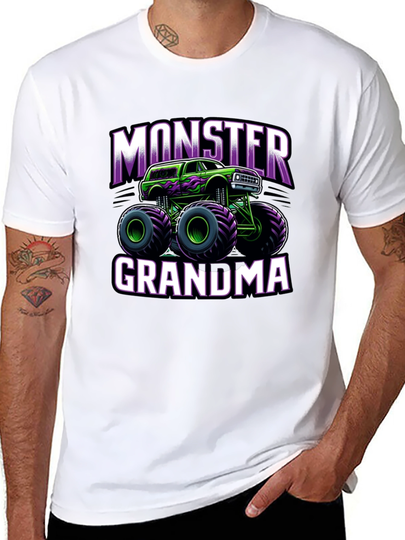 Monster Grandma Truck Black T-Shirt
