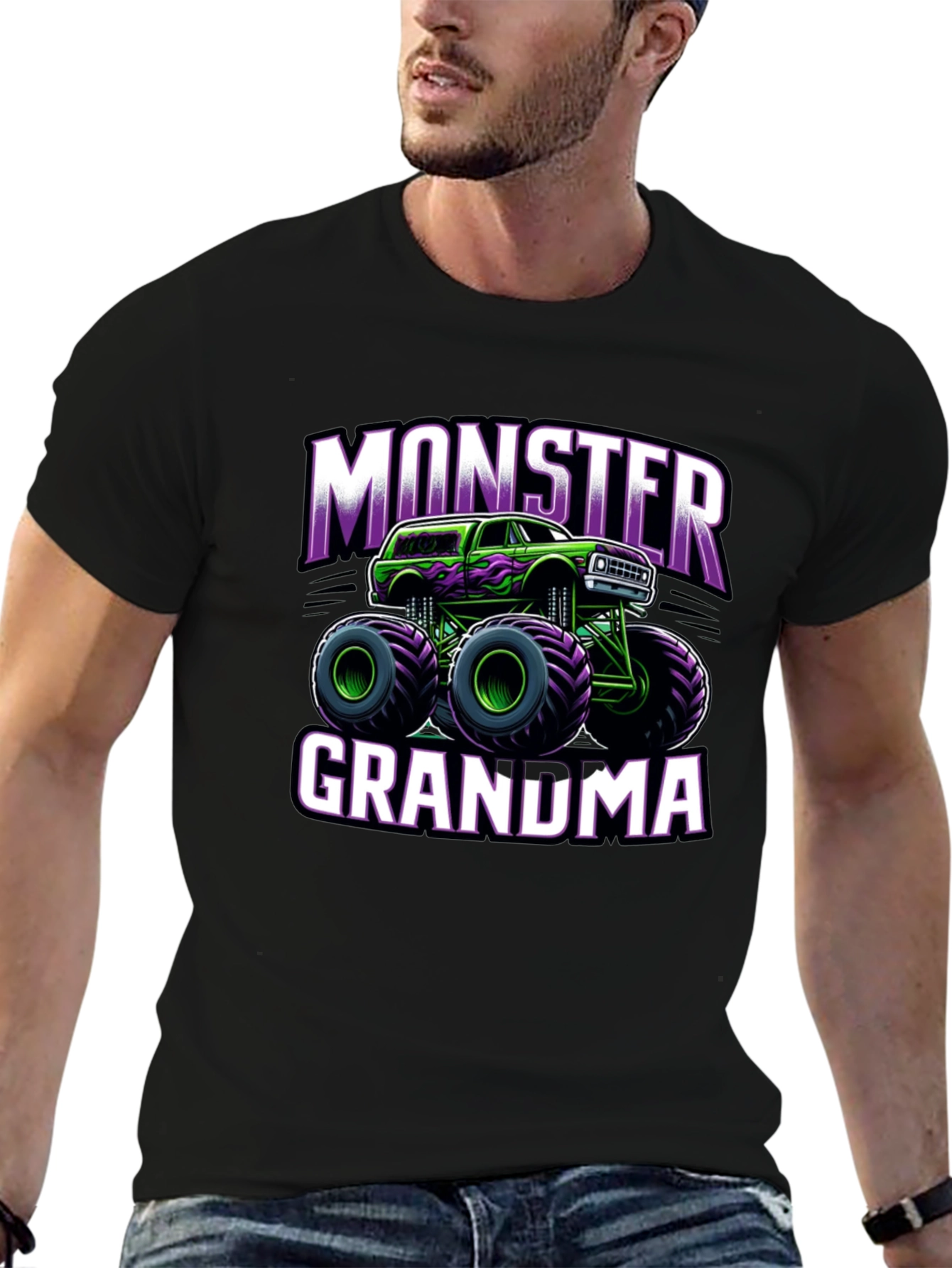 Monster Grandma Truck Black T-Shirt