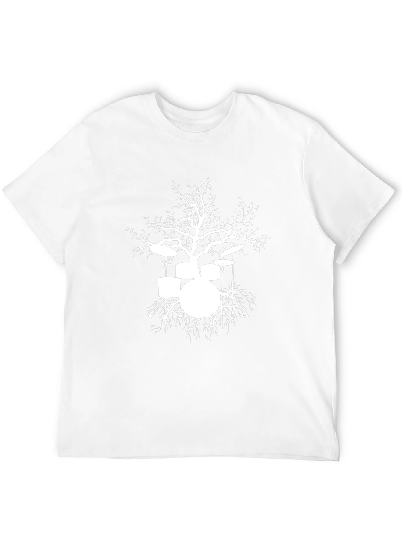 Drum Set Tree Graphic Tee - Black Cotton