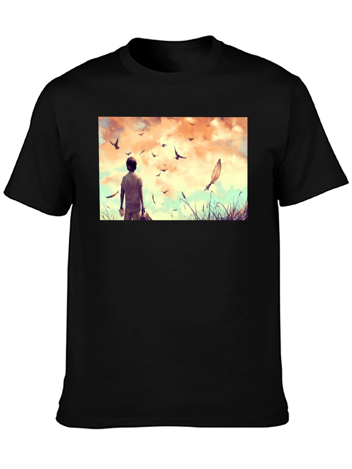 Dreamscape Graphic Tee - Black Cotton Comfort