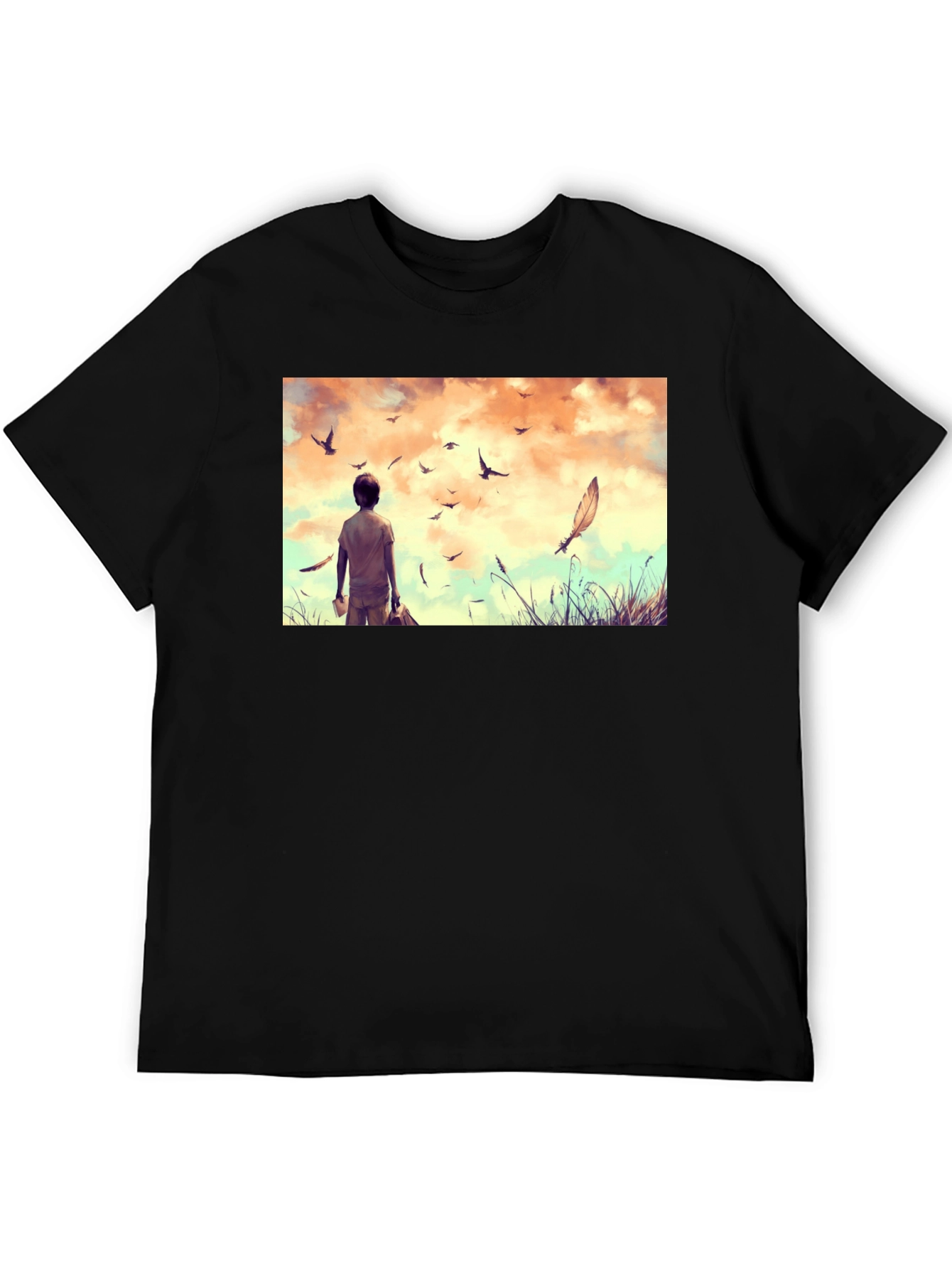 Dreamscape Graphic Tee - Black Cotton Comfort