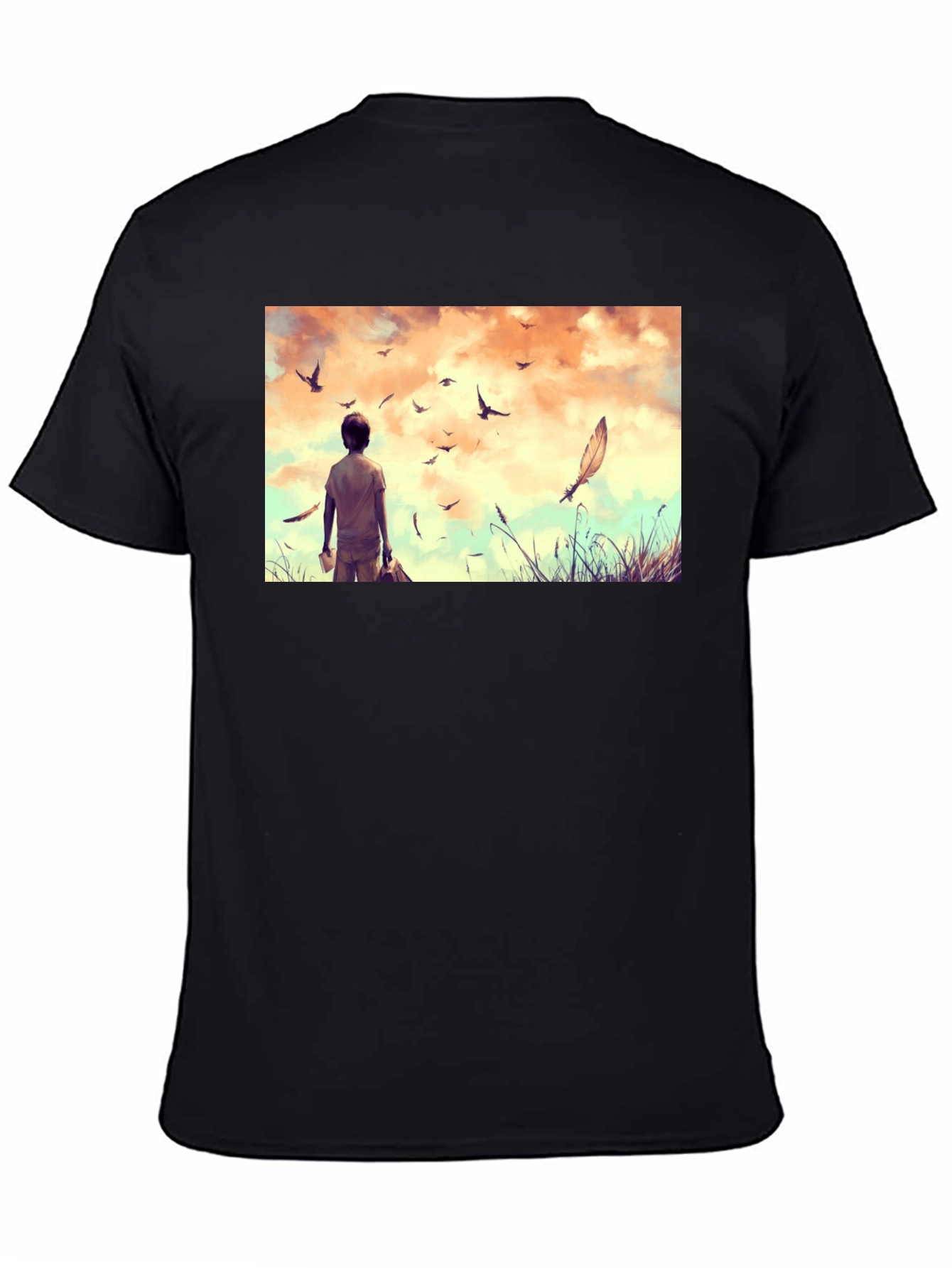Dreamscape Graphic Tee - Black Cotton Comfort
