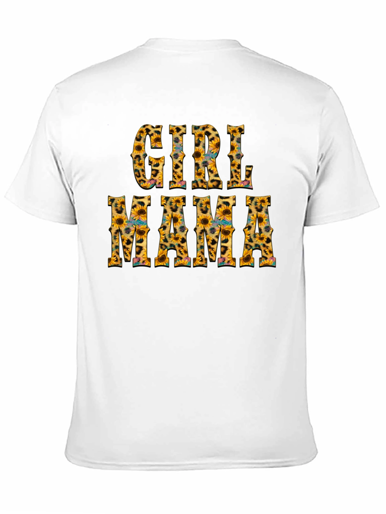 Girl Mama Sunflower Leopard Print T-Shirt