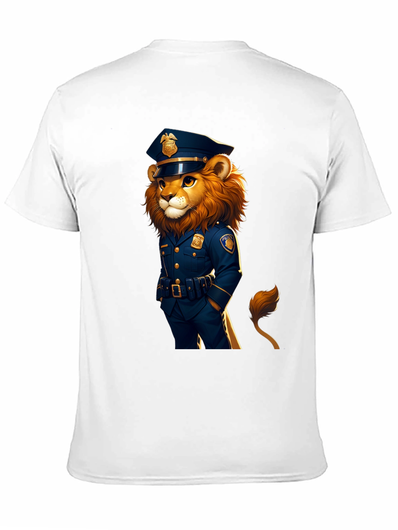 Lion Police Officer Graphic Tee