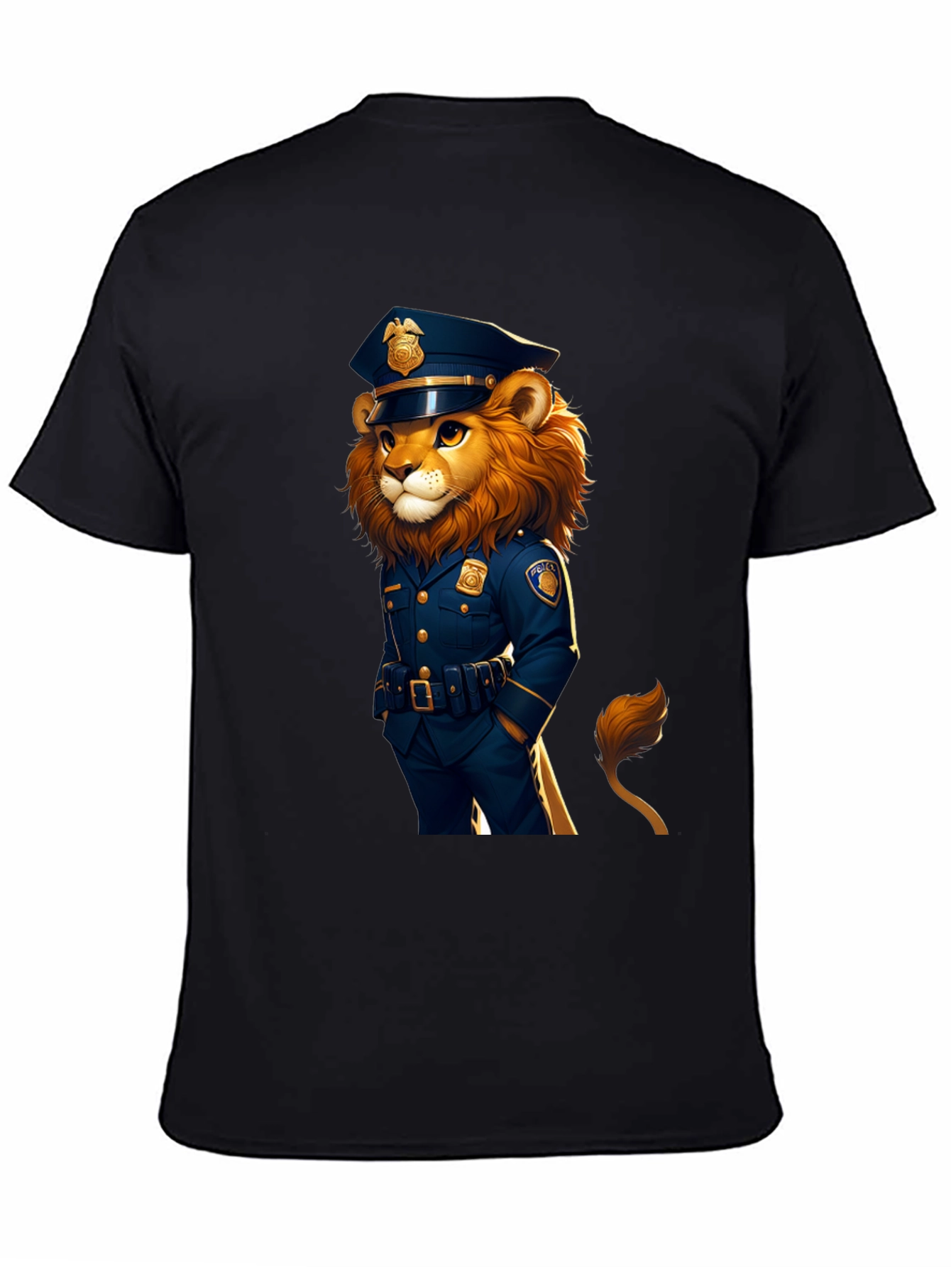 Lion Police Officer Graphic Tee