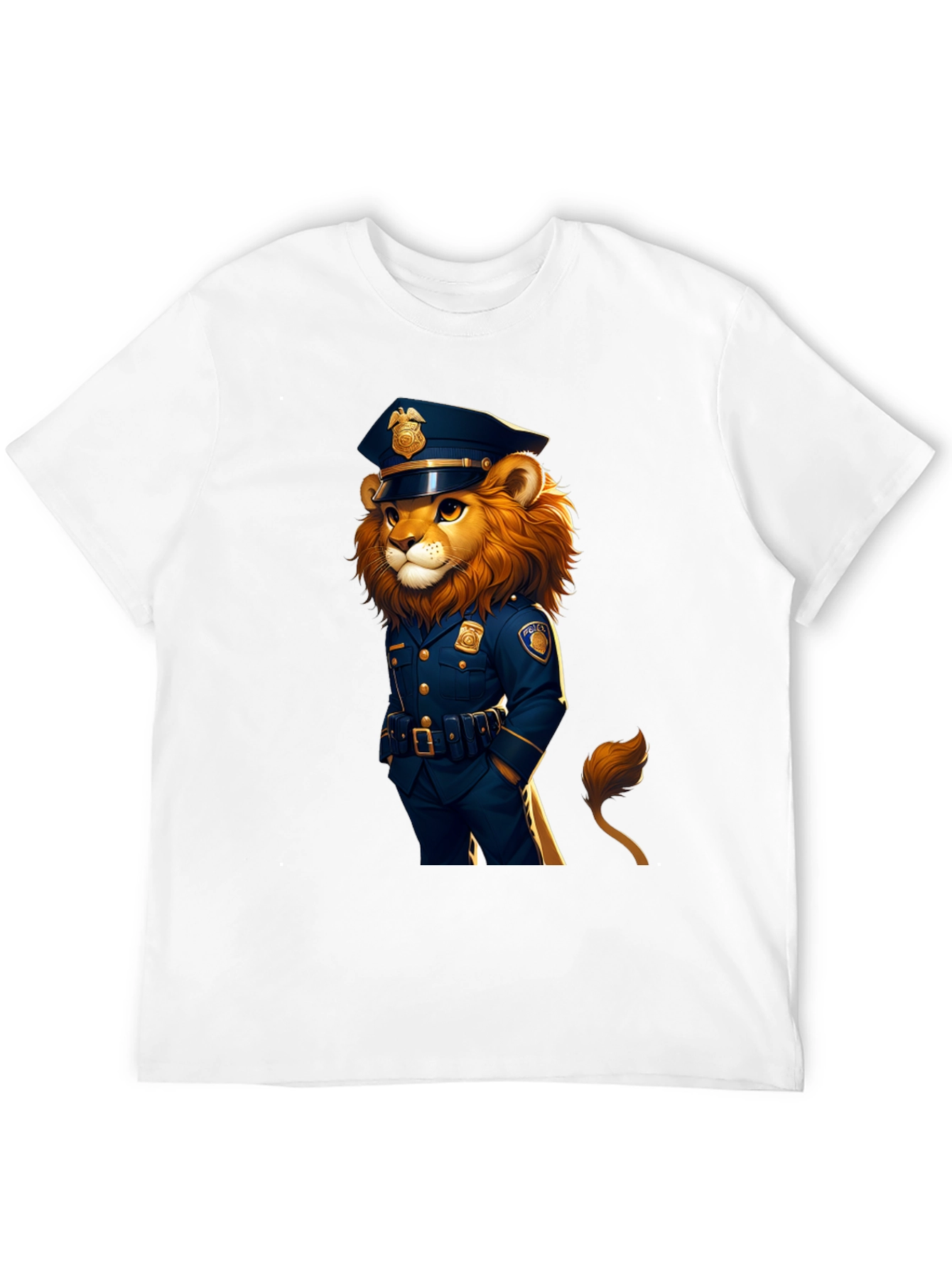 Lion Police Officer Graphic Tee