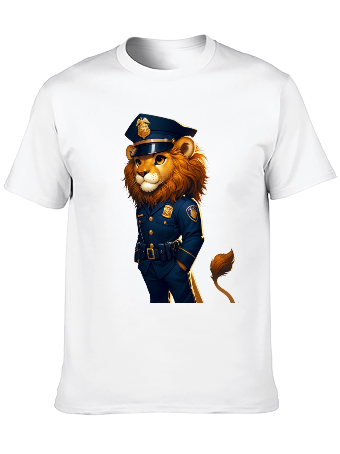 Lion Police Officer Graphic Tee