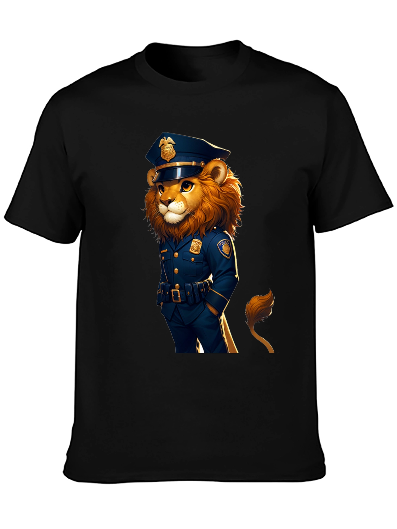 Lion Police Officer Graphic Tee