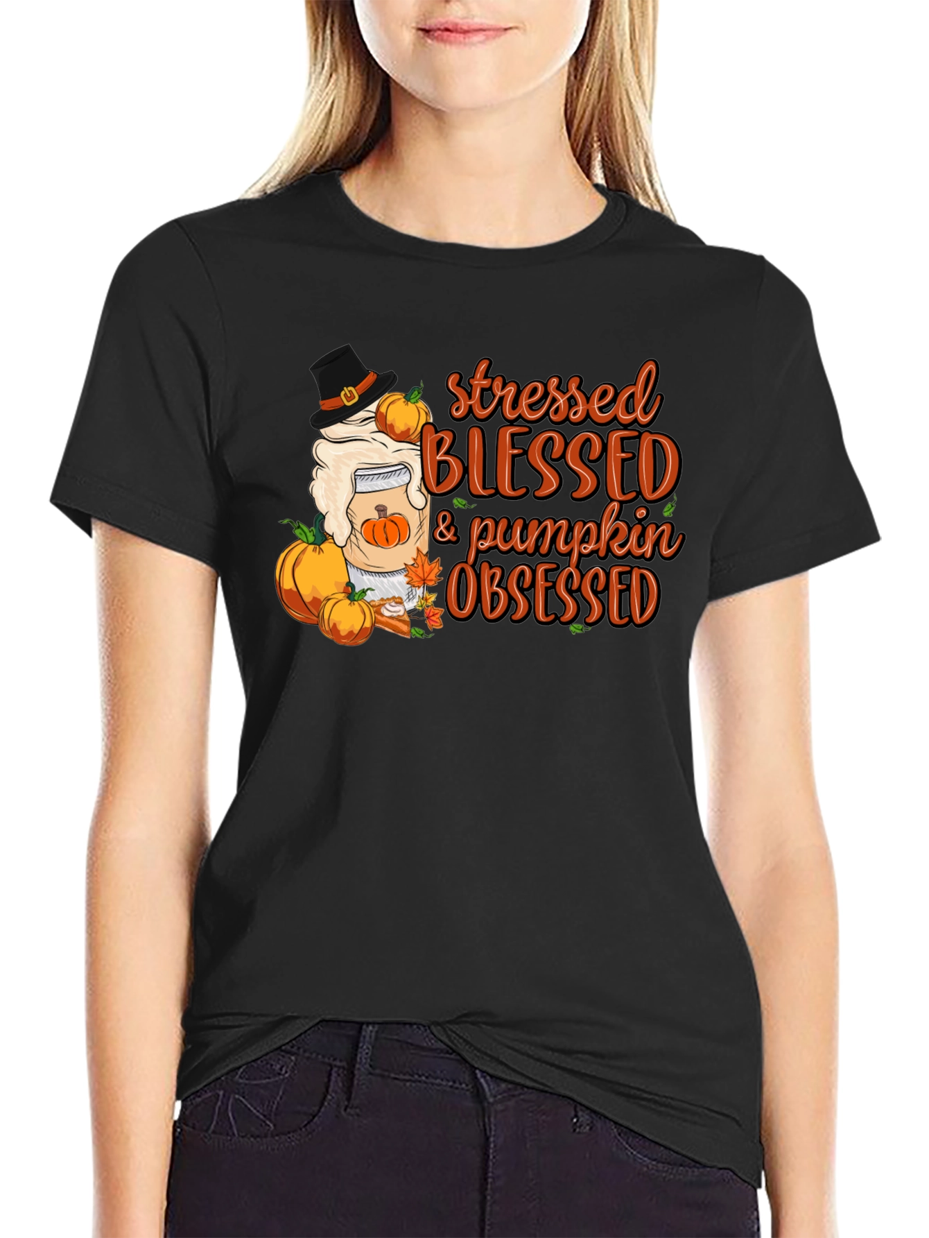 Stressed Blessed Pumpkin Obsessed T-Shirt