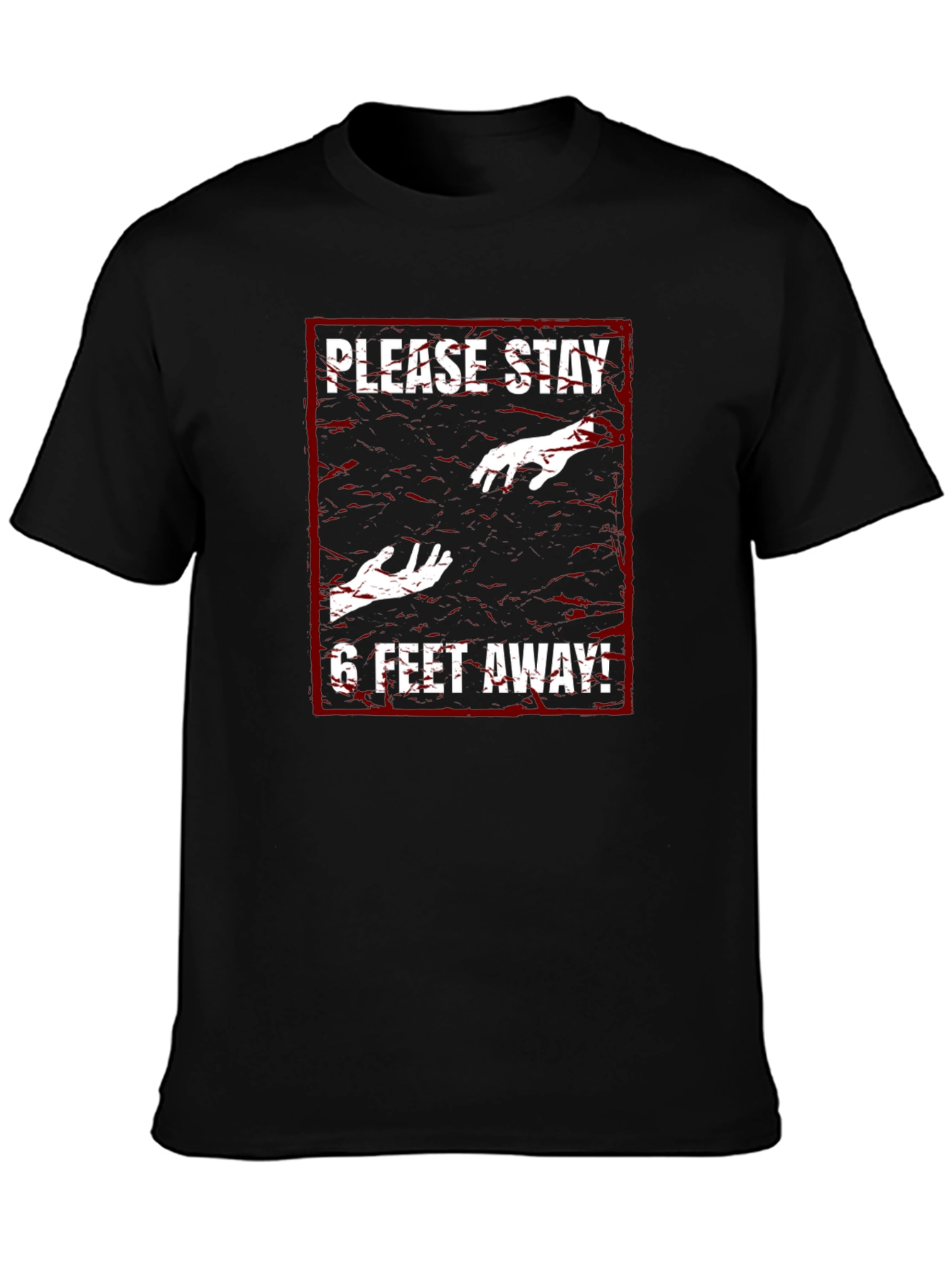 Stay Away Zombie Graphic Black T-Shirt