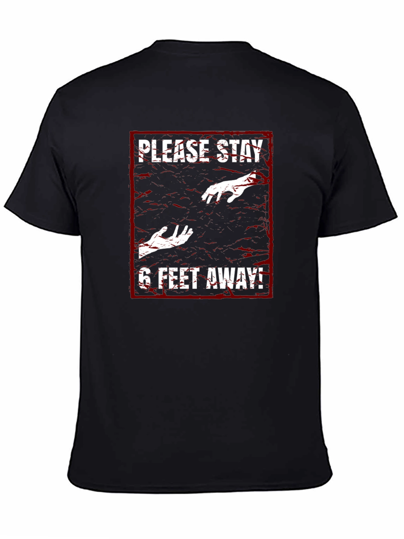 Stay Away Zombie Graphic Black T-Shirt