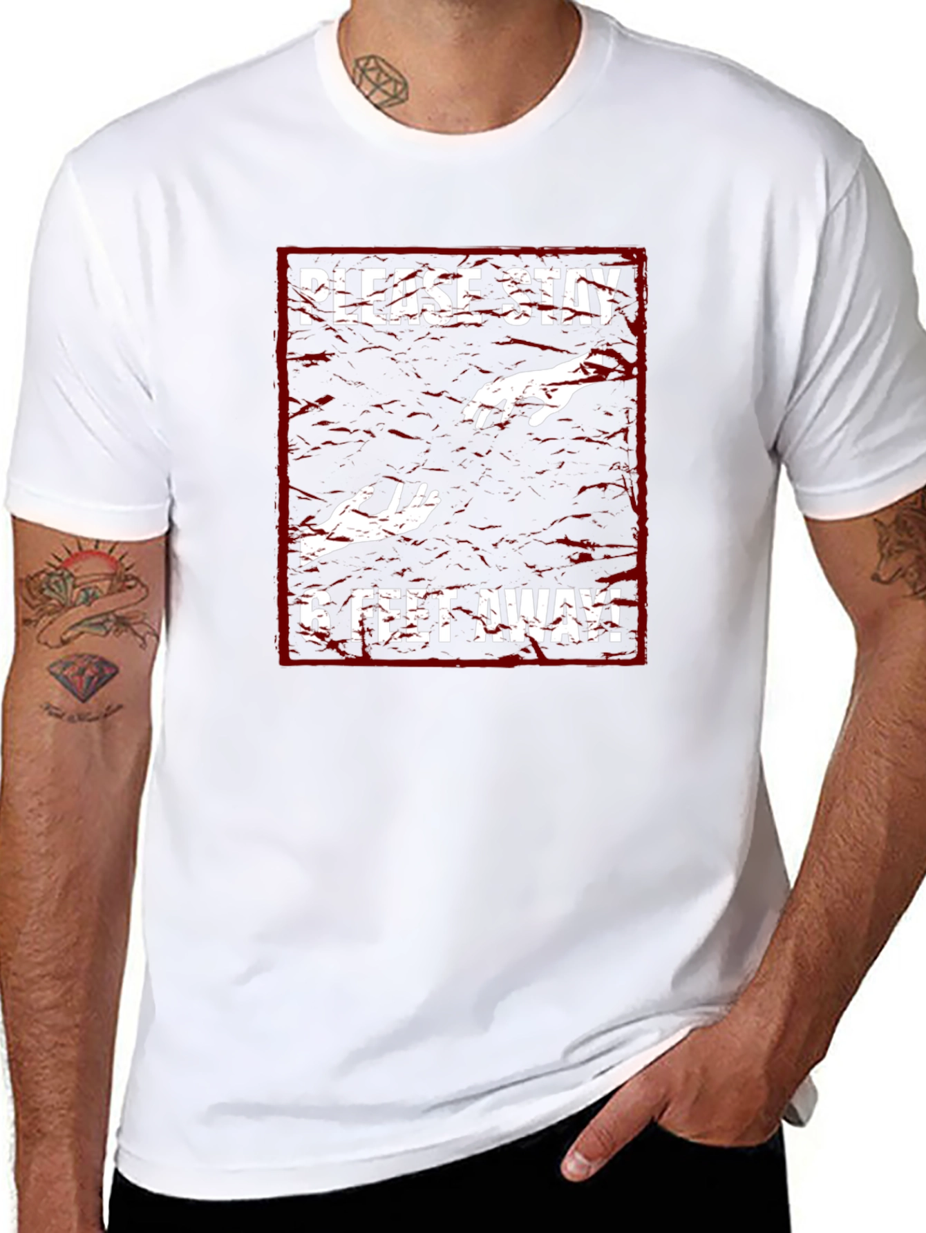 Stay Away Zombie Graphic Black T-Shirt