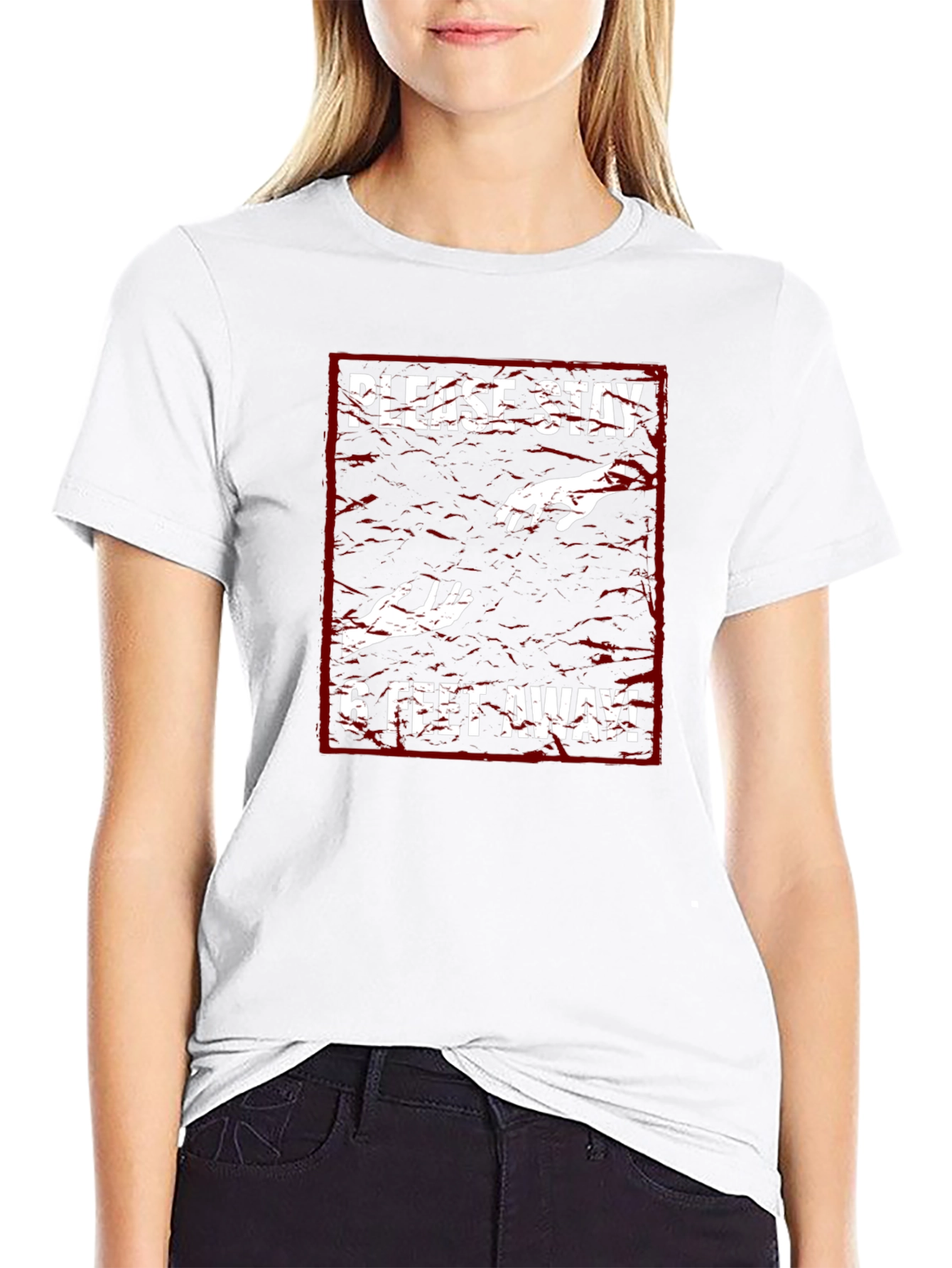 Stay Away Zombie Graphic Black T-Shirt