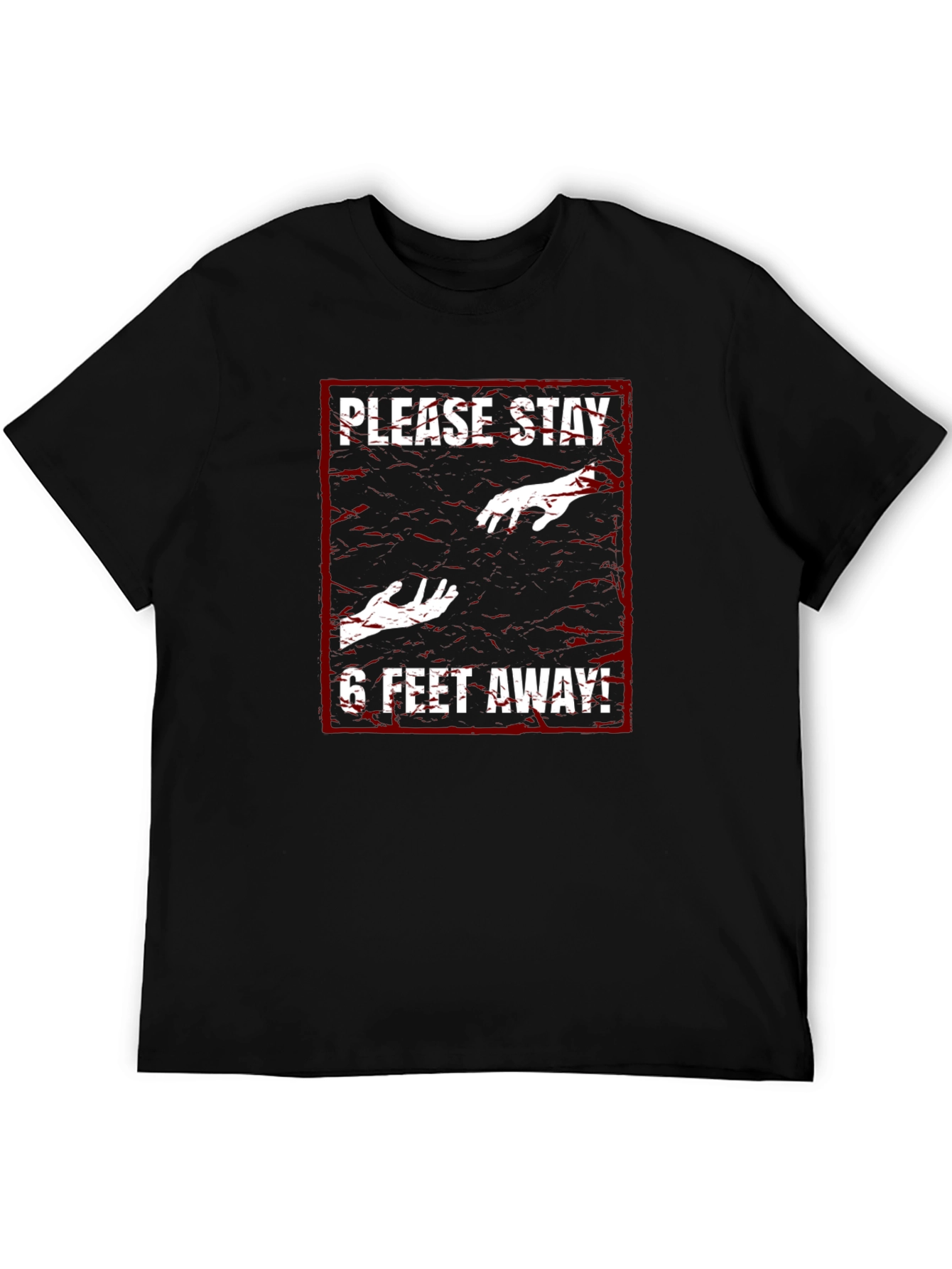 Stay Away Zombie Graphic Black T-Shirt