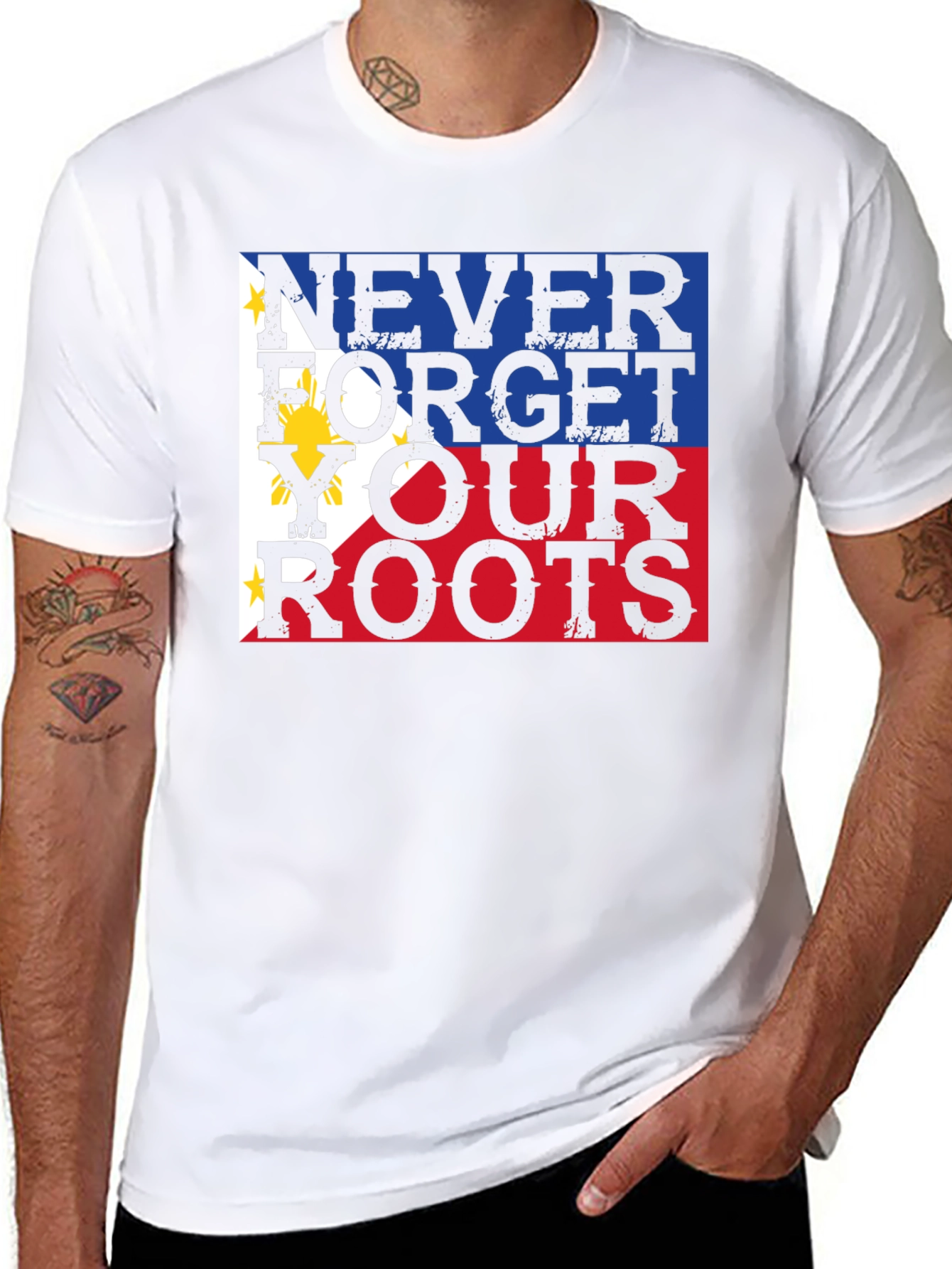 Never Forget Your Roots Philippines Flag T-Shirt