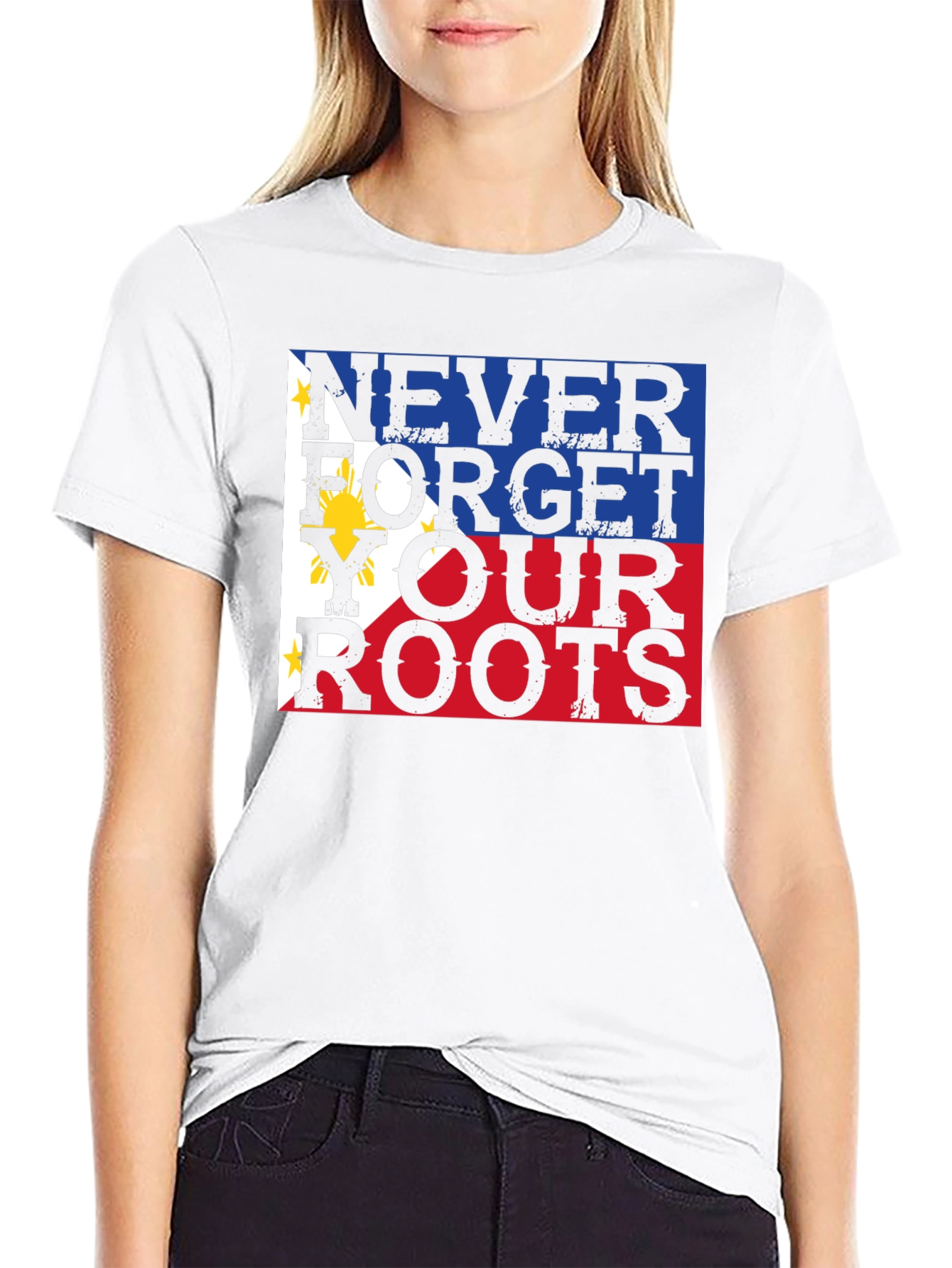 Never Forget Your Roots Philippines Flag T-Shirt